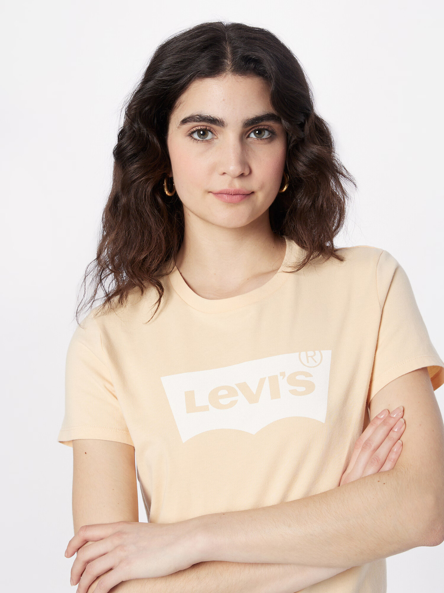 LEVI'S Majica pastelno oranžna / bela - Pepit.si