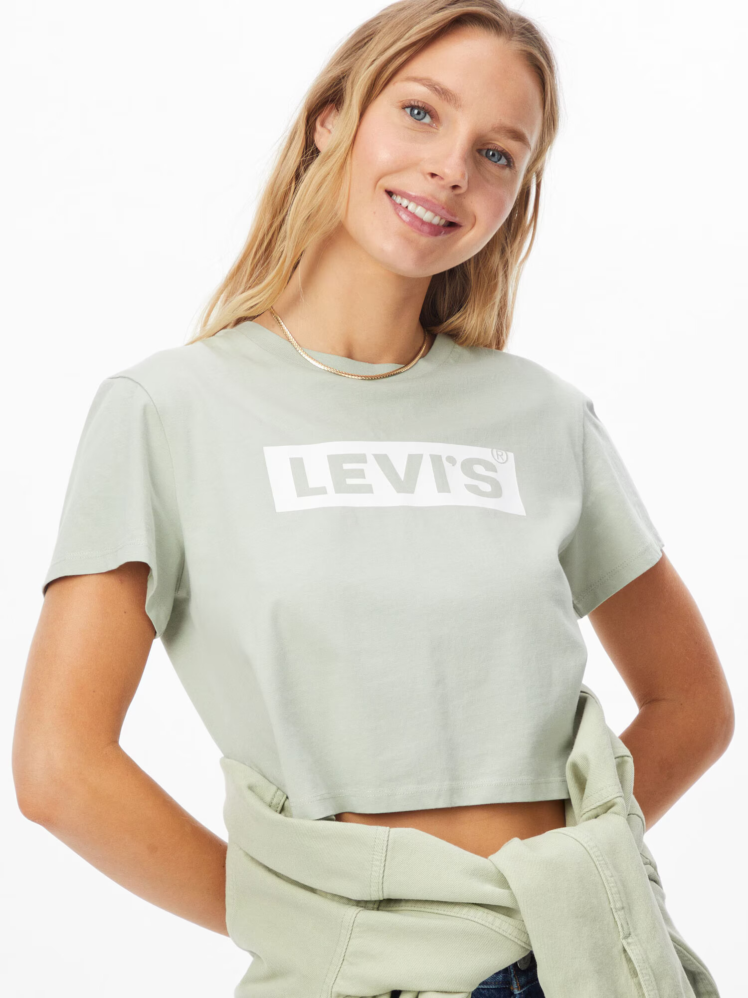 LEVI'S Majica pastelno zelena / bela - Pepit.si