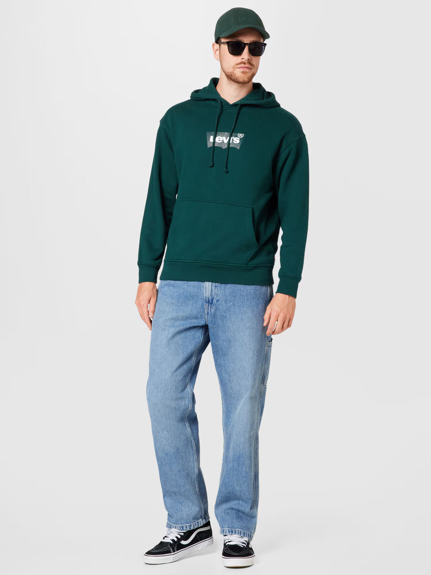 LEVI'S Majica 'RELAXED GRAPHIC PO GREENS' zelena / bela - Pepit.si