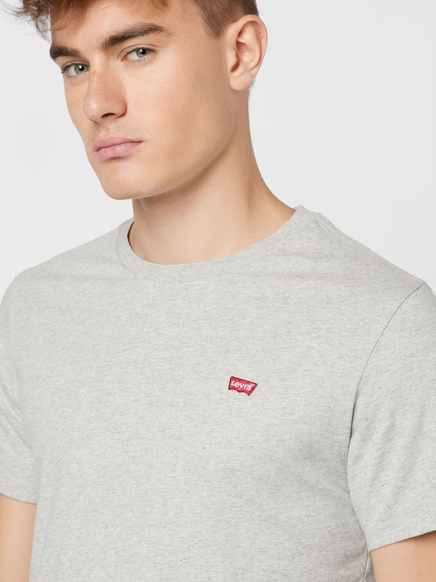 LEVI'S Majica 'SS ORIGINAL HM TEE NEUTRALS' svetlo siva / ognjeno rdeča / bela - Pepit.si