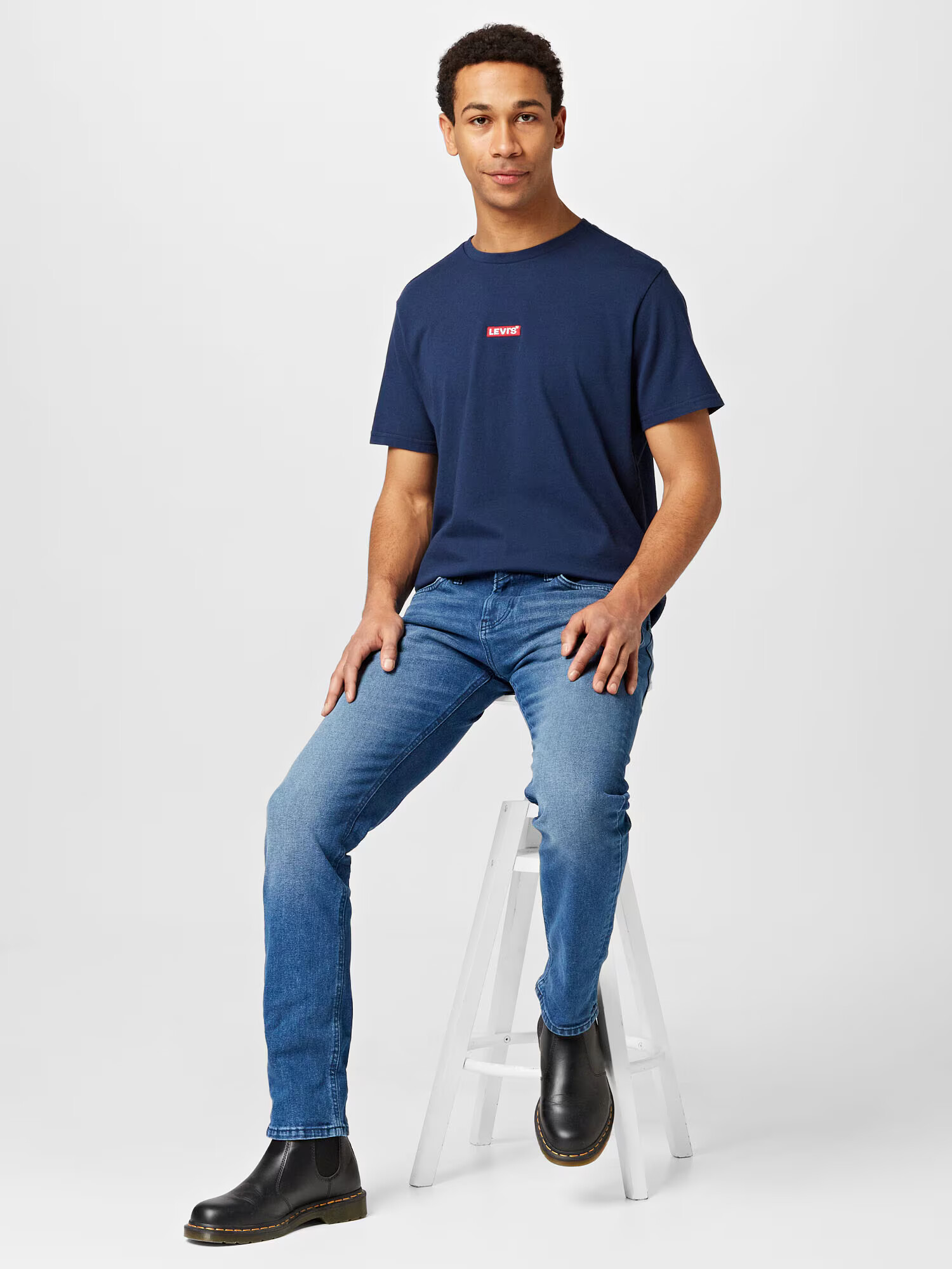 LEVI'S Majica temno modra / ognjeno rdeča / bela - Pepit.si