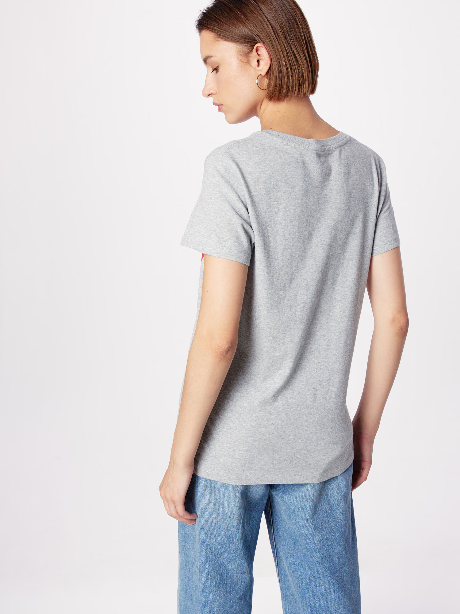 LEVI'S Majica 'THE PERFECT TEE GREYS' mornarska / siva / rdeča - Pepit.si