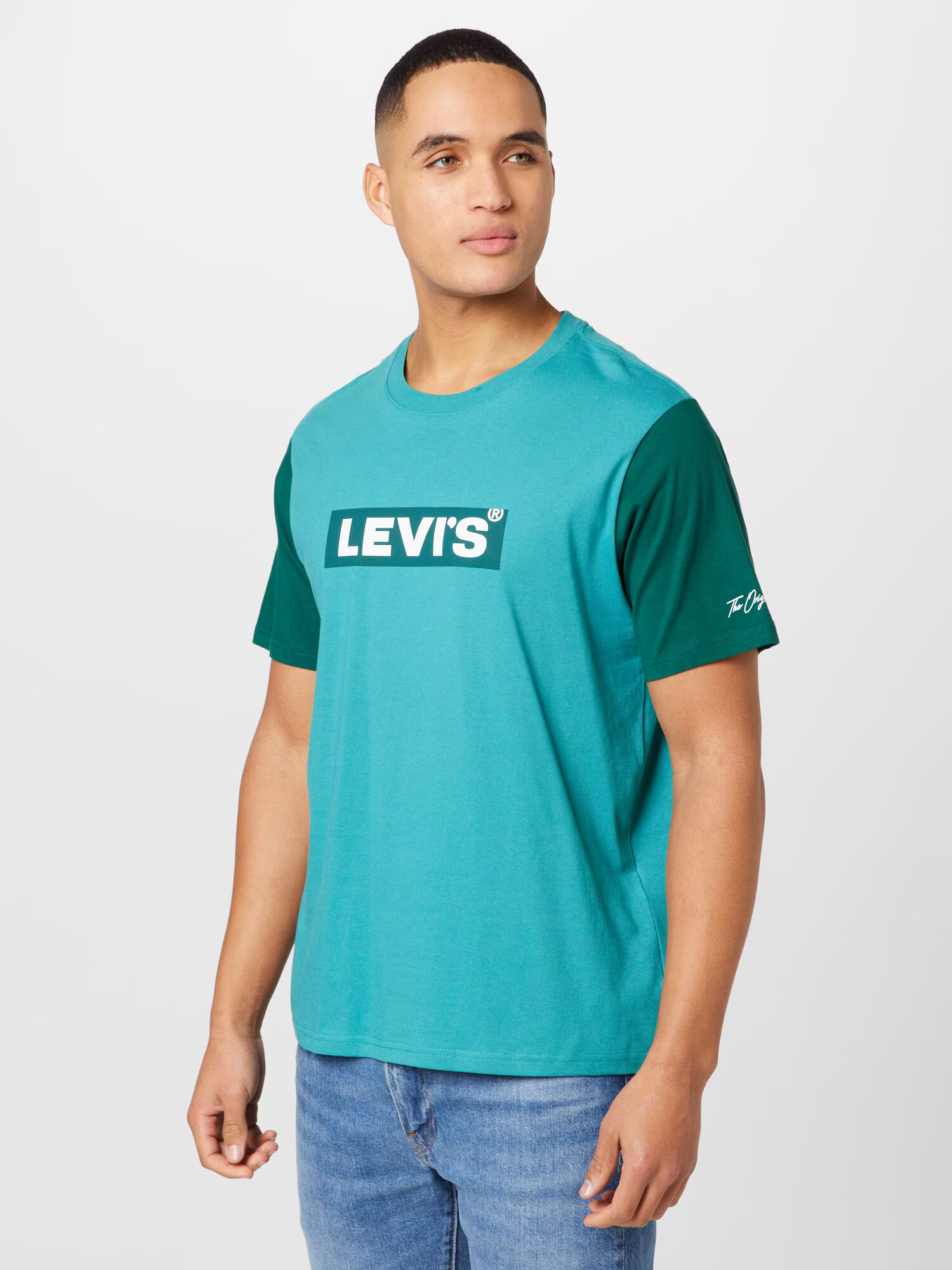 LEVI'S Majica turkizna / smaragd / bela - Pepit.si