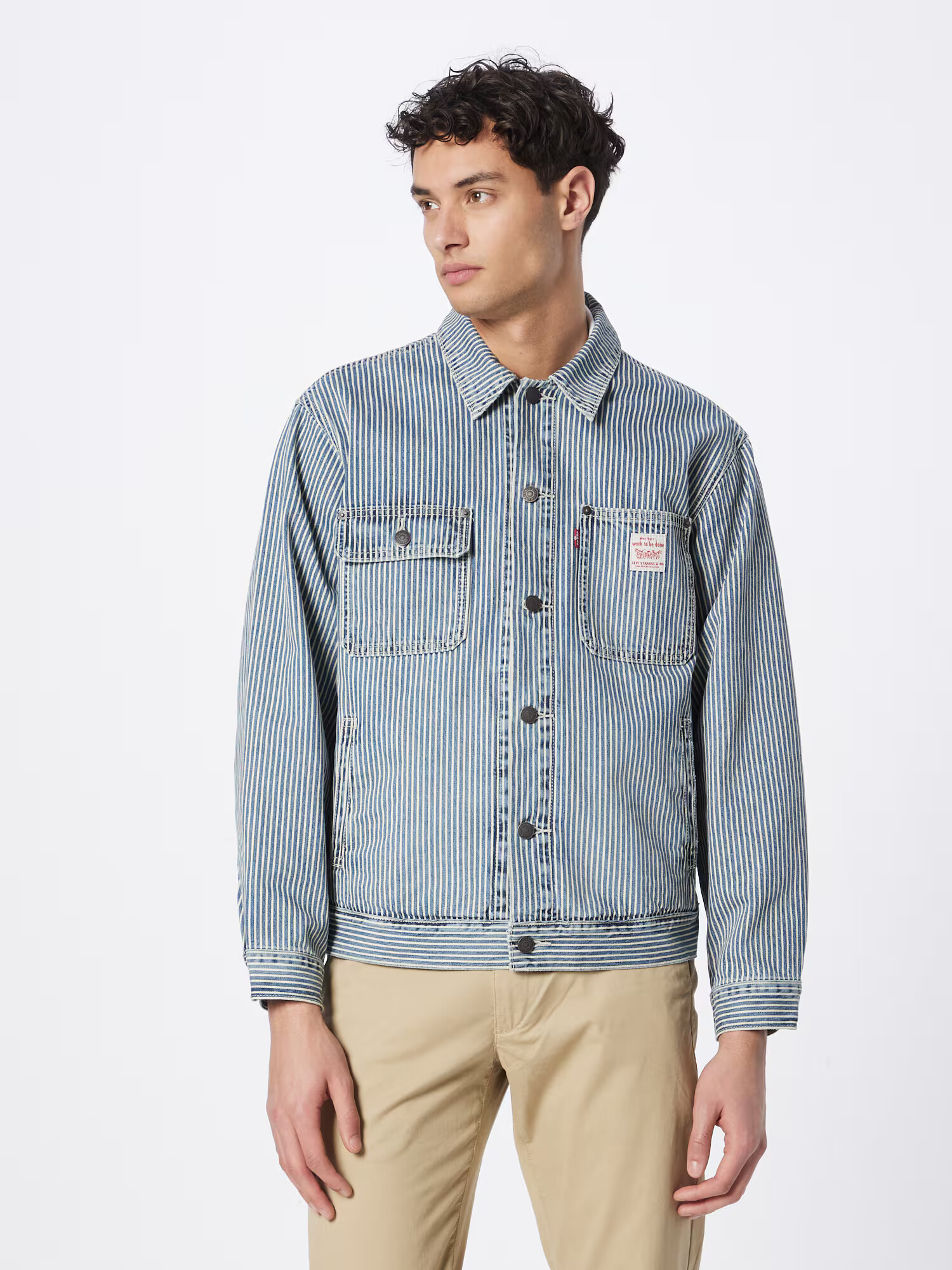 LEVI'S Prehodna jakna moder denim / bela - Pepit.si