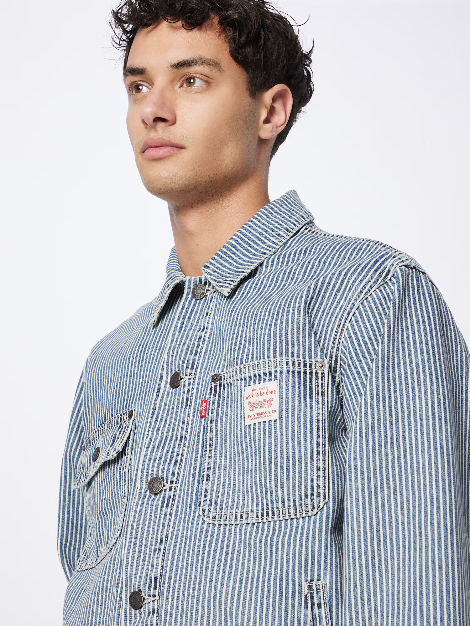 LEVI'S Prehodna jakna moder denim / bela - Pepit.si