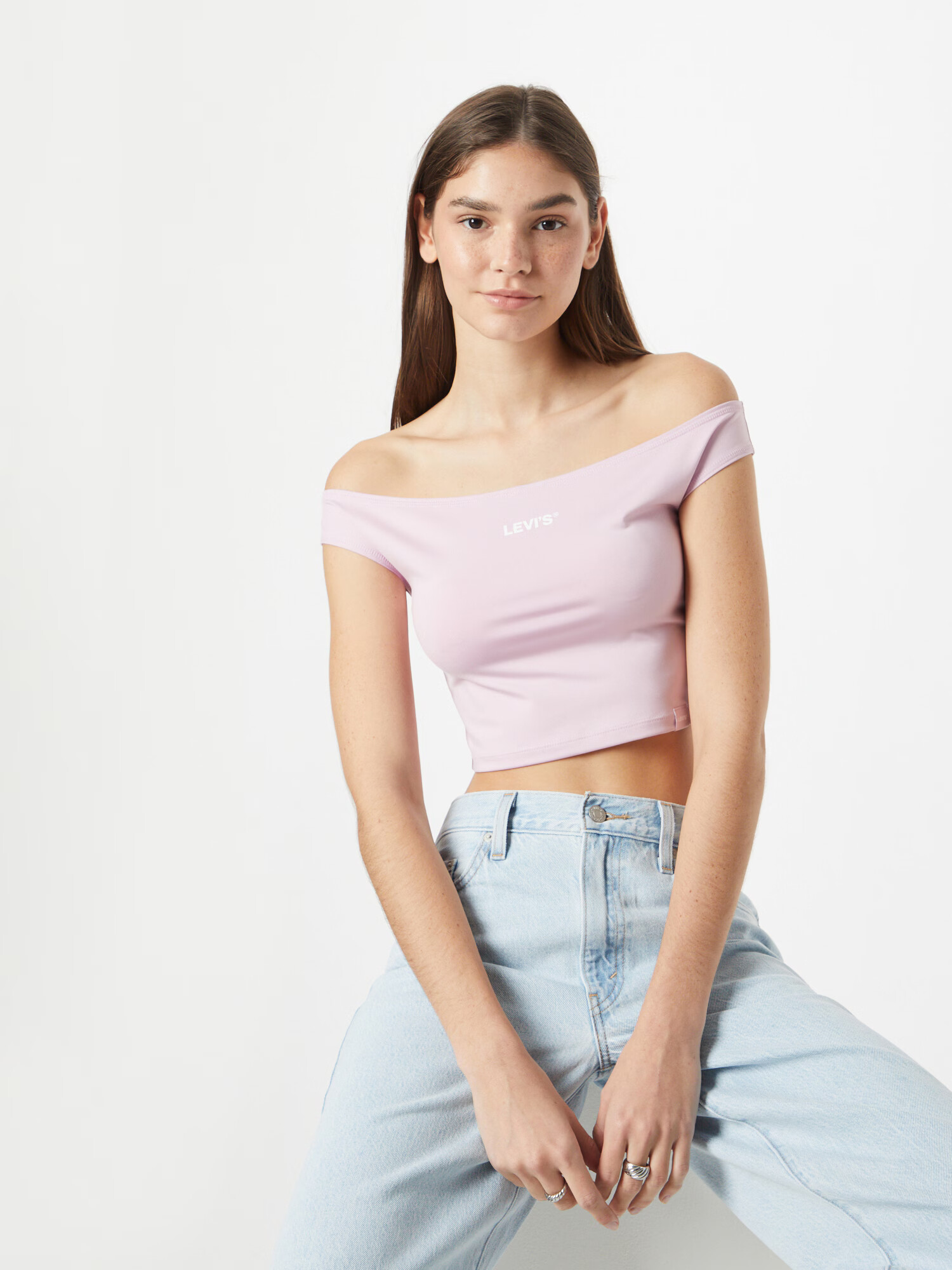 LEVI'S Top roza / bela - Pepit.si