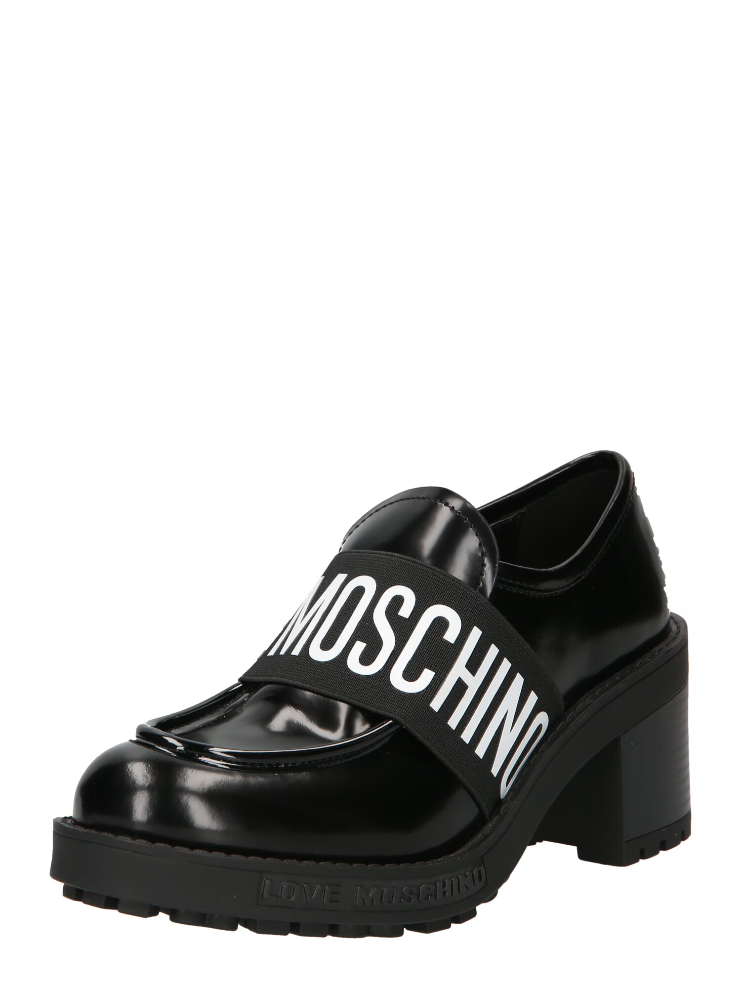 Love Moschino Čevlji s peto črna / bela - Pepit.si