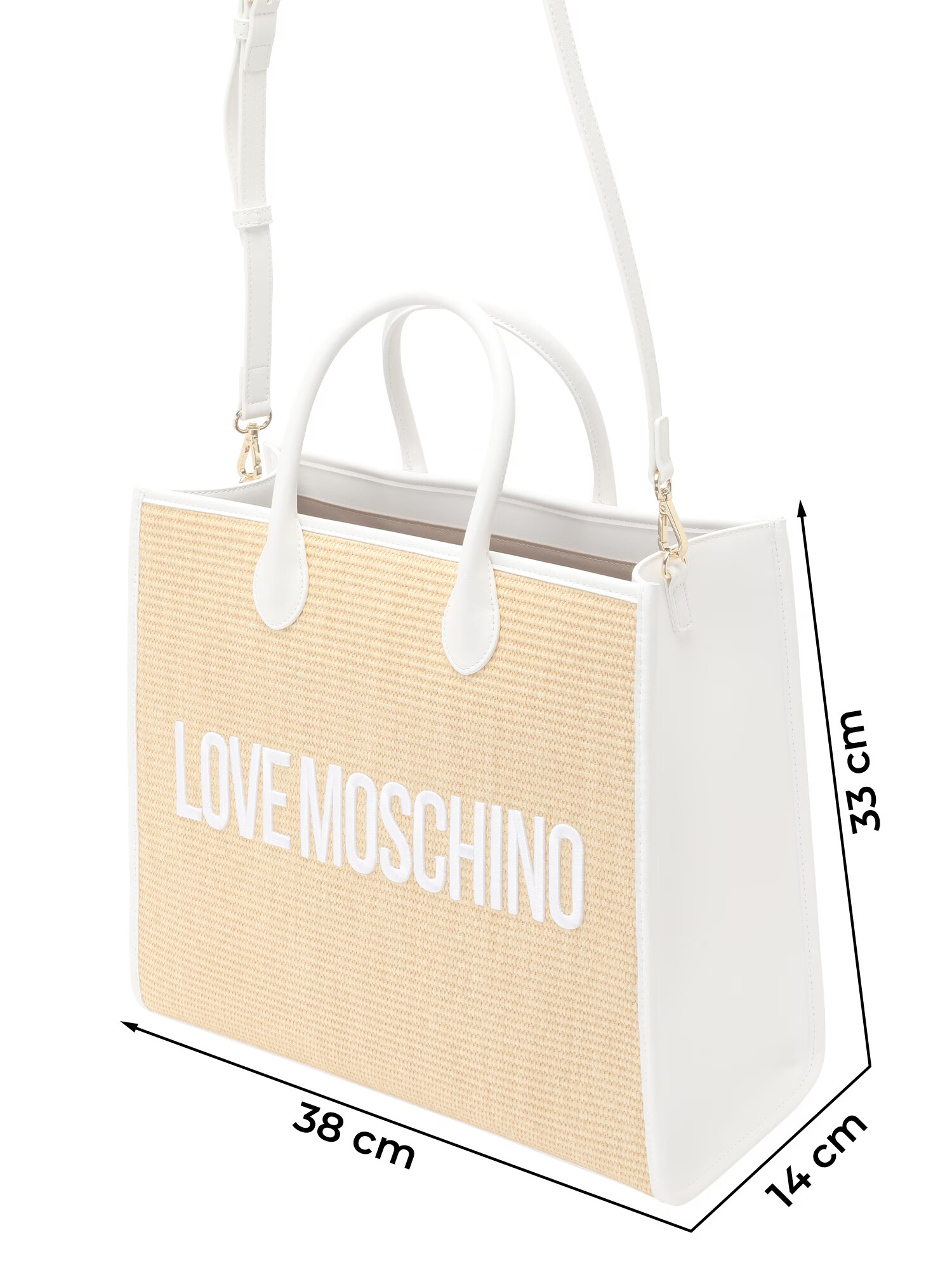 Love Moschino Nakupovalna torba bež / kapučino / bela - Pepit.si