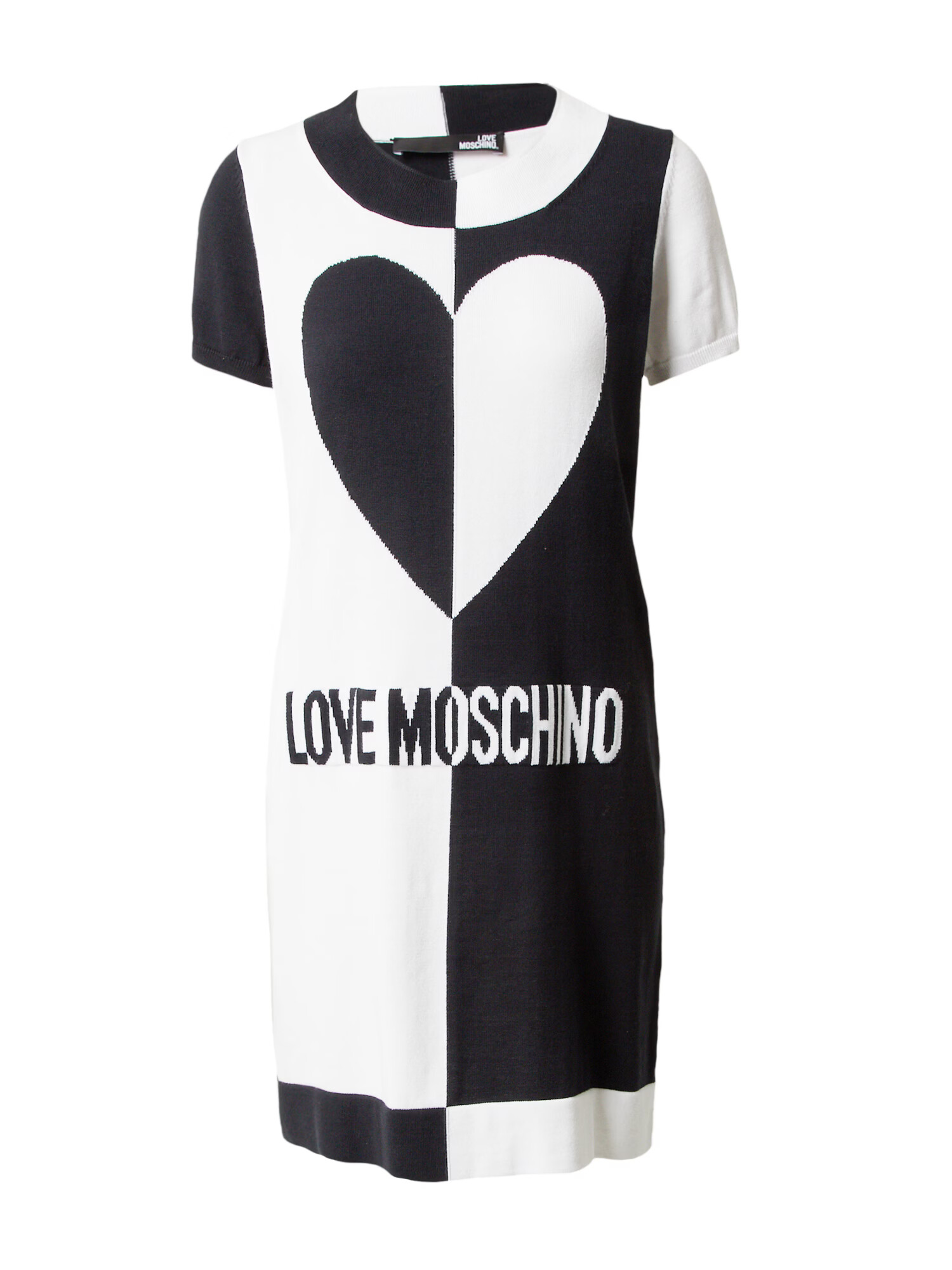 Love Moschino Obleka črna / bela - Pepit.si