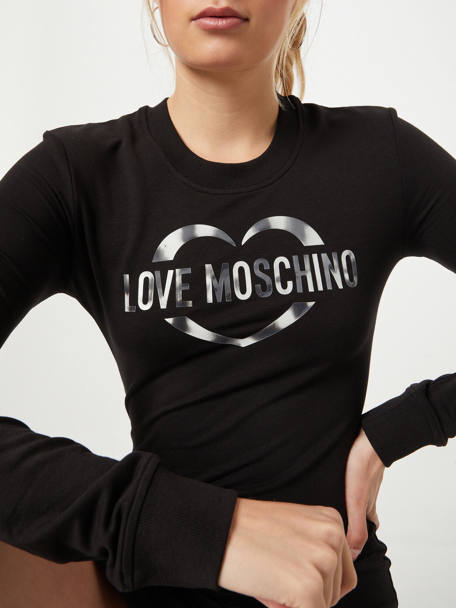 Love Moschino Obleka svetlo siva / temno siva / črna - Pepit.si