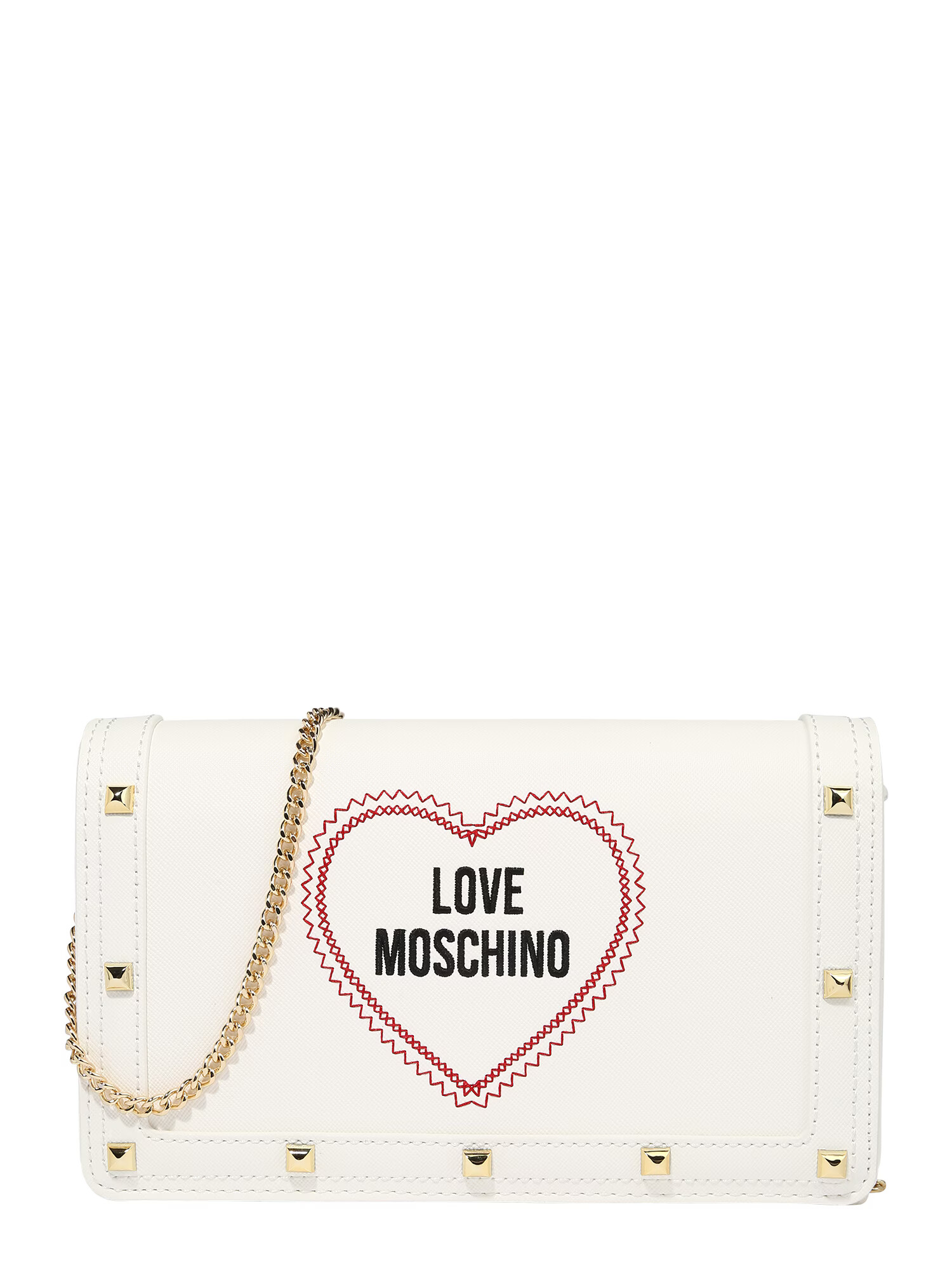 Love Moschino Pisemska torbica bela / črna / rjasto rdeča - Pepit.si