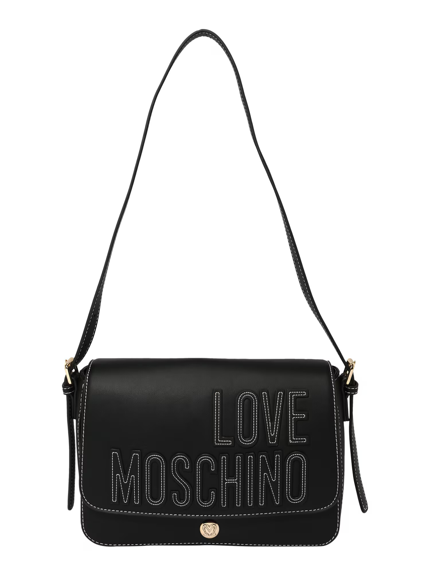 Love Moschino Torba za čez ramo črna / bela - Pepit.si