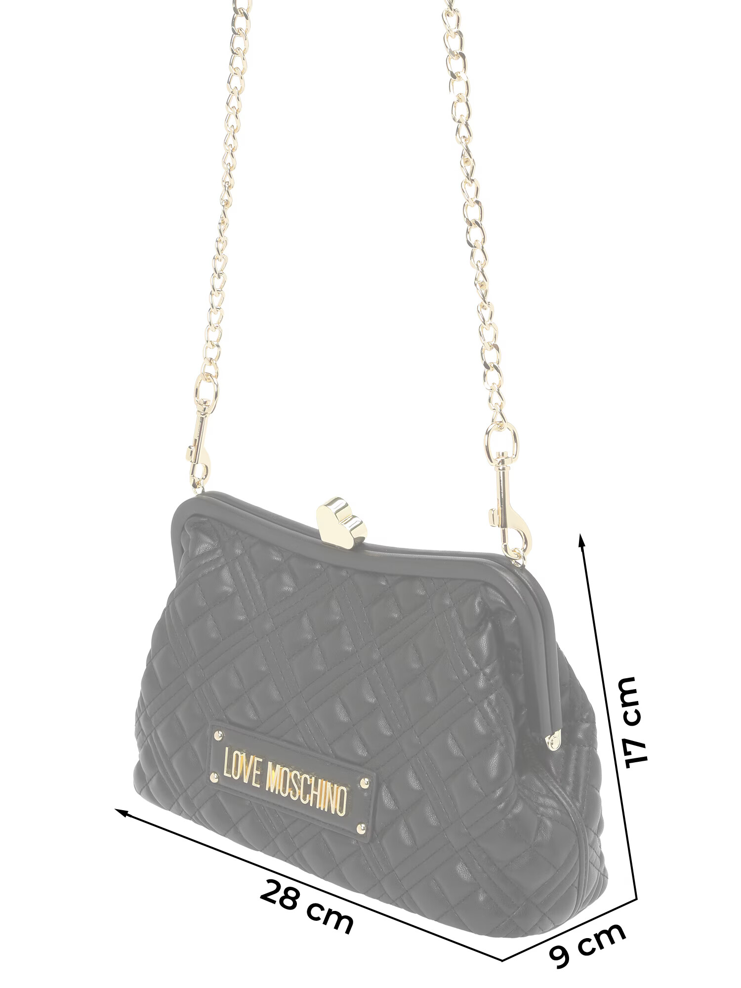 Love Moschino Torba za čez ramo 'QUILTED' zlata / črna - Pepit.si