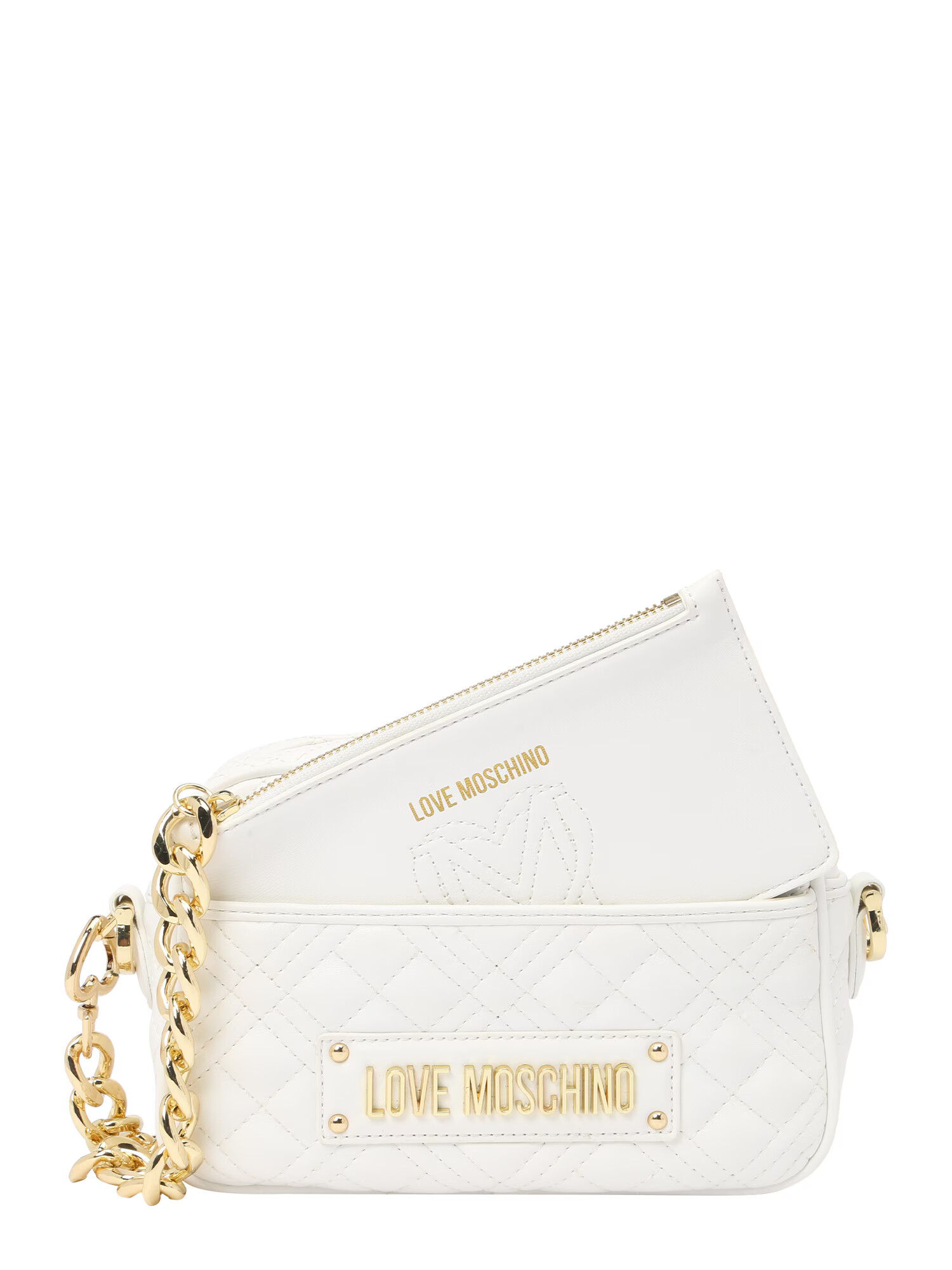 Love Moschino Torba za čez ramo zlata / bela - Pepit.si