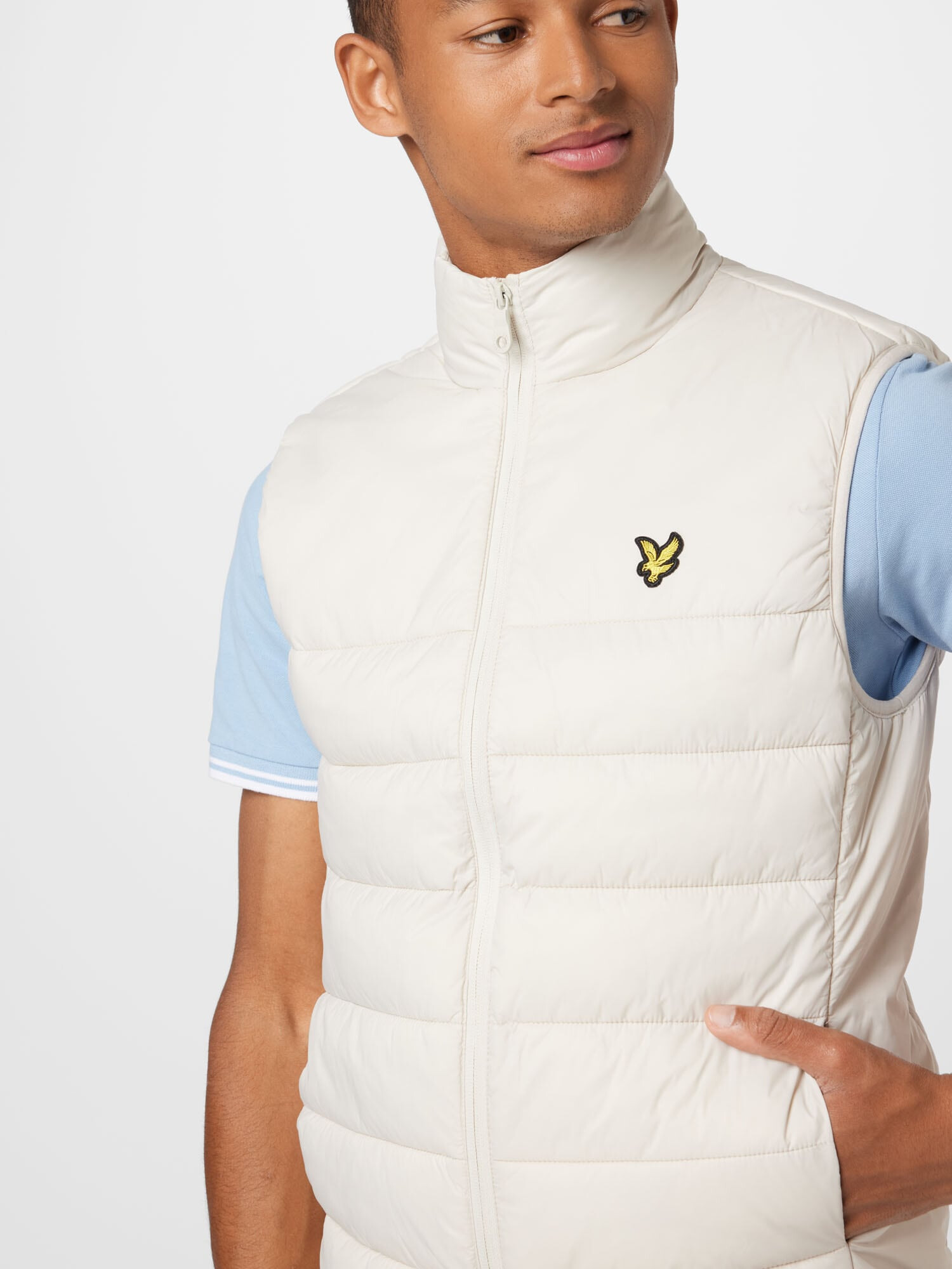 Lyle & Scott Brezrokavnik zlato-rumena / črna / bela - Pepit.si