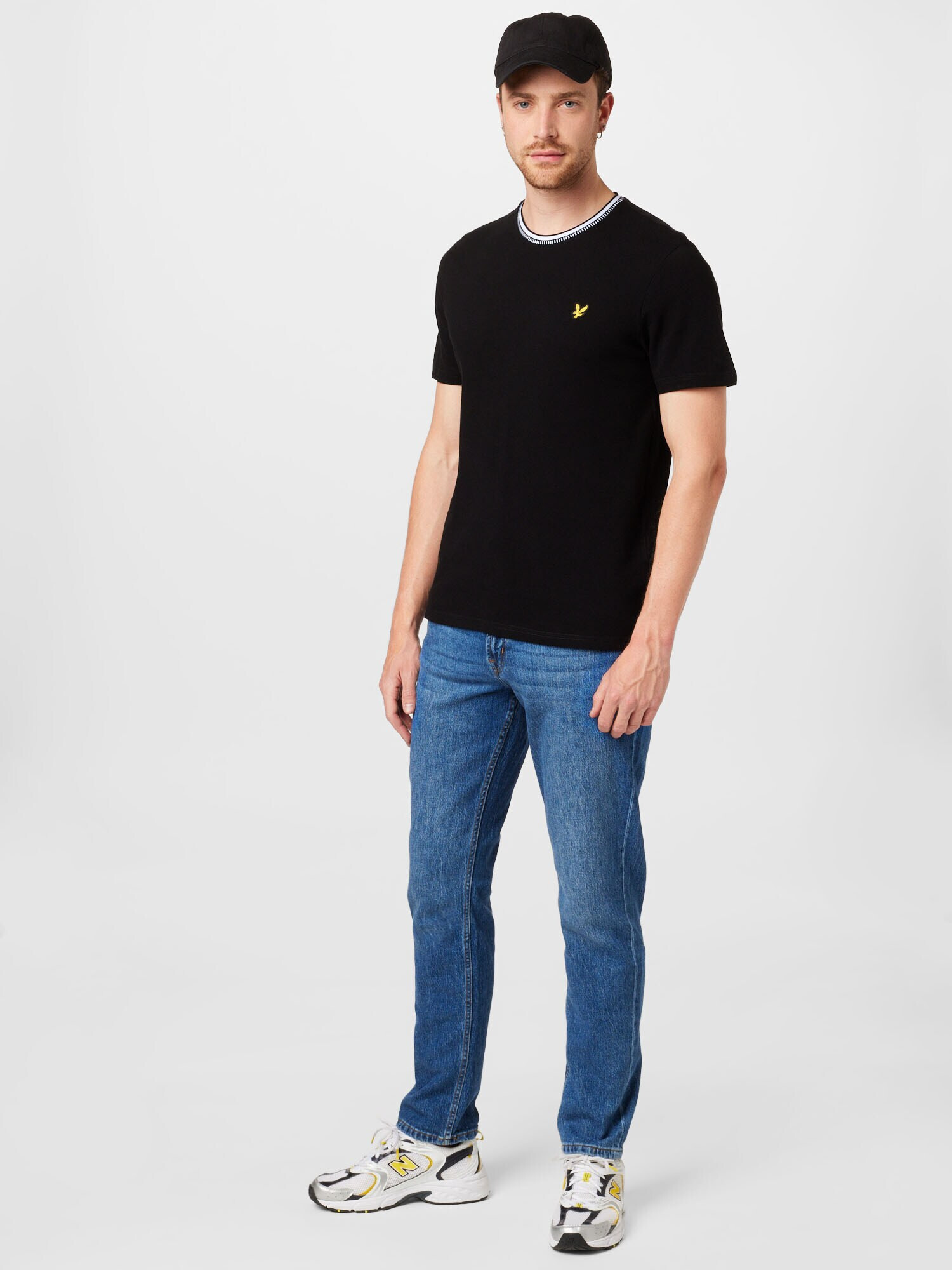 Lyle & Scott Majica limona / črna / bela - Pepit.si