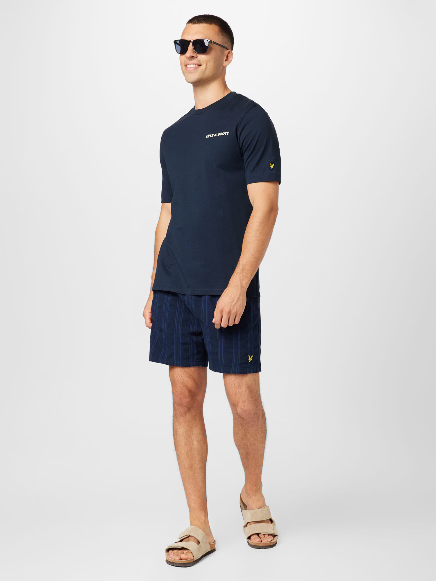 Lyle & Scott Majica mornarska / bela - Pepit.si