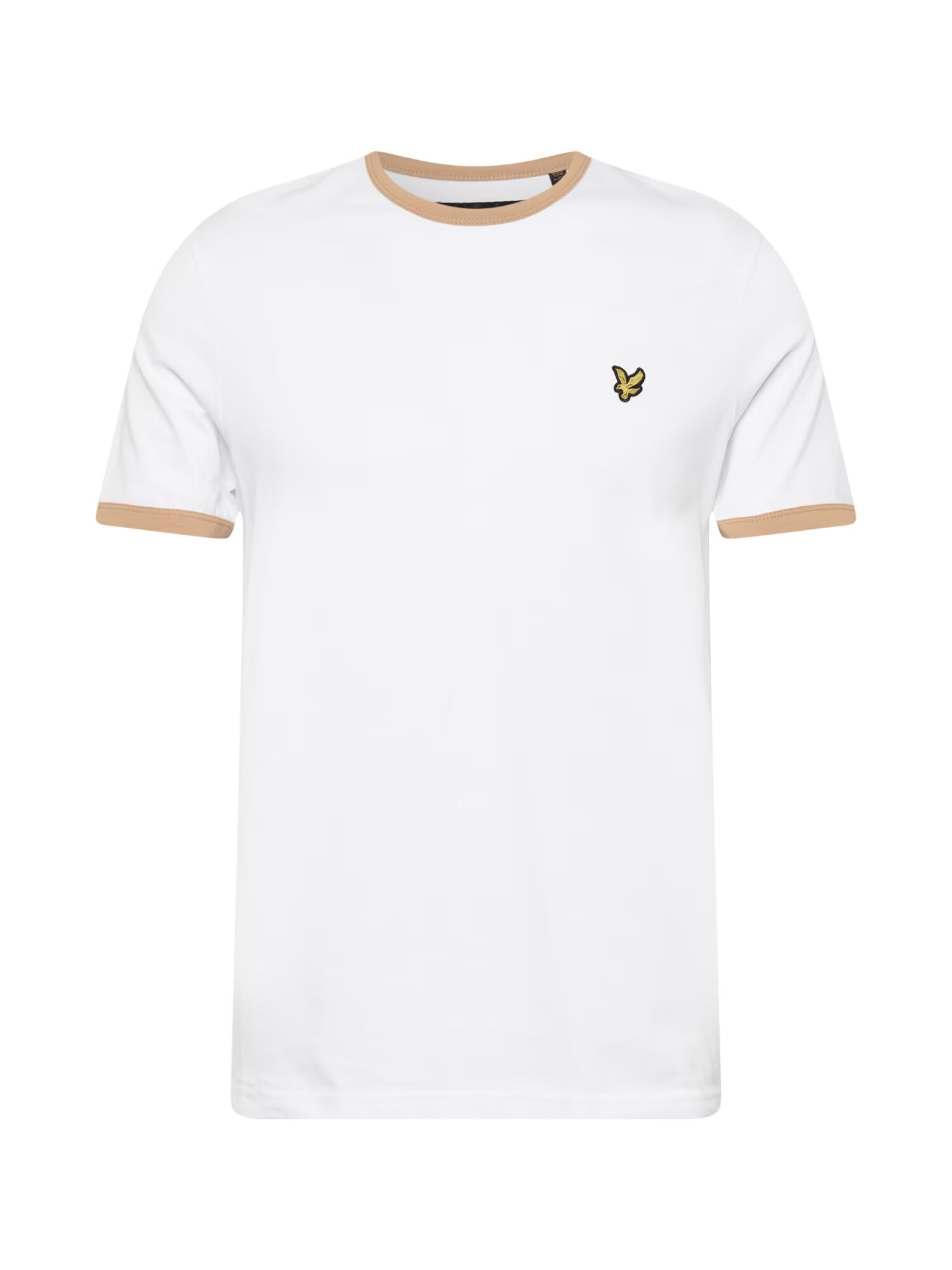 Lyle & Scott Majica 'Ringer' bela / svetlo rjava / rumena - Pepit.si