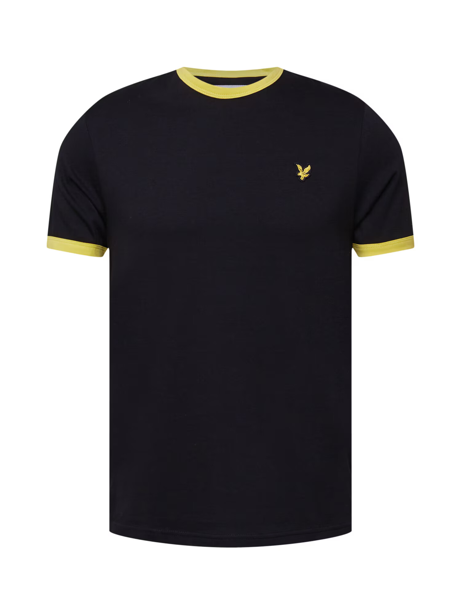 Lyle & Scott Majica 'Ringer' črna / svetlo rumena - Pepit.si