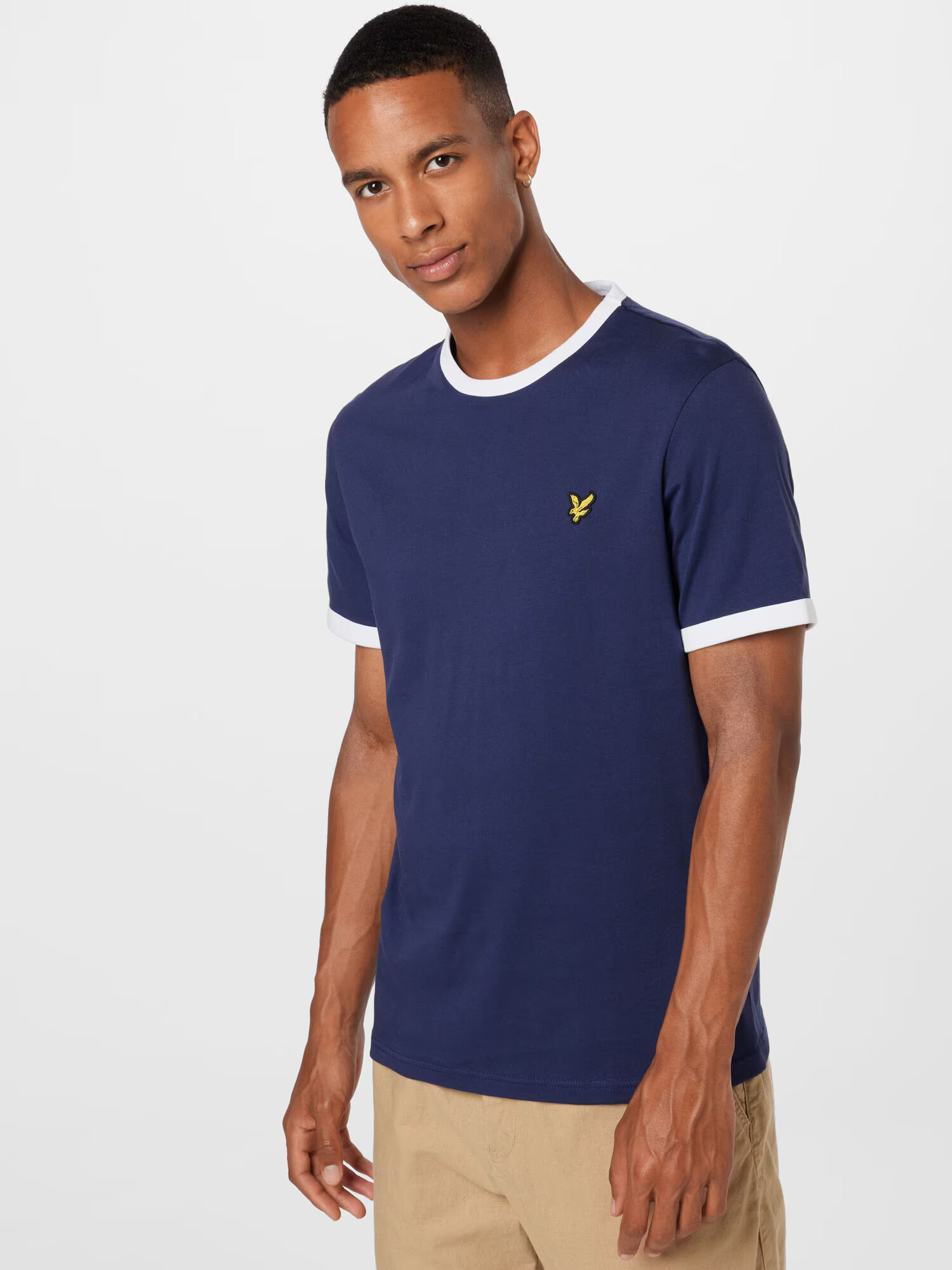 Lyle & Scott Majica 'Ringer' mornarska / rumena / črna / bela - Pepit.si