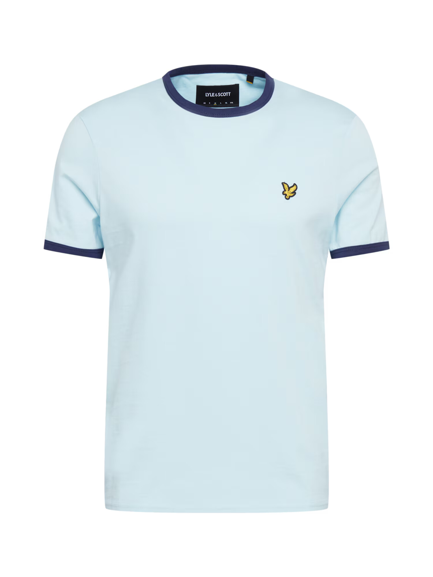 Lyle & Scott Majica 'Ringer' mornarska / svetlo modra / zlato-rumena - Pepit.si