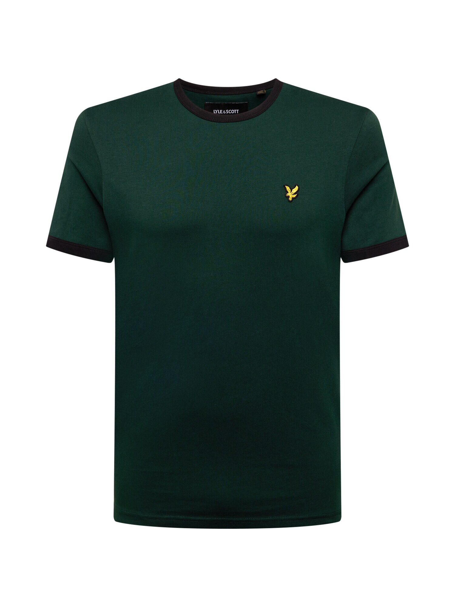 Lyle & Scott Majica 'Ringer' temno zelena / črna / zlato-rumena - Pepit.si