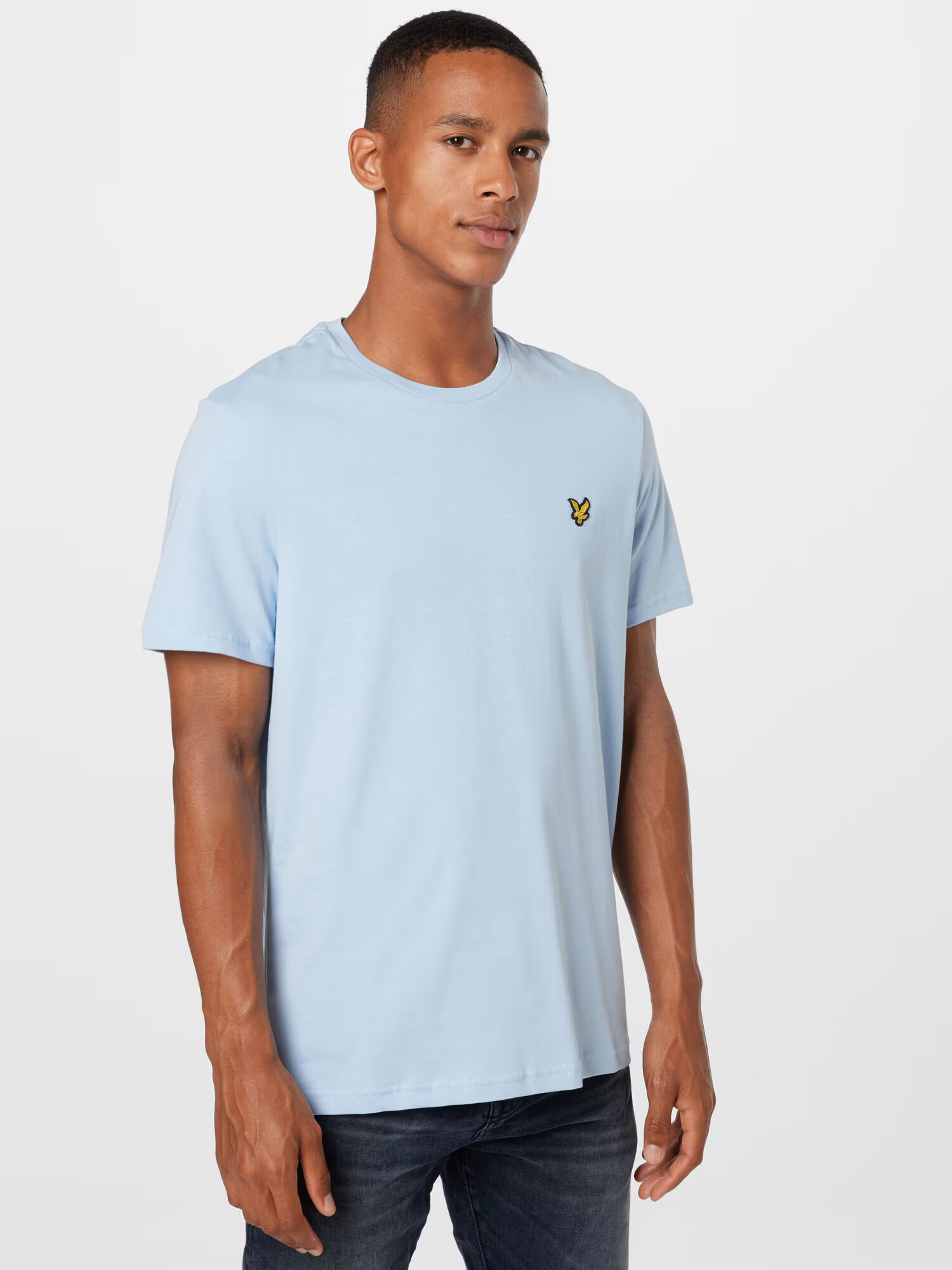 Lyle & Scott Majica svetlo modra / zlato-rumena / črna - Pepit.si