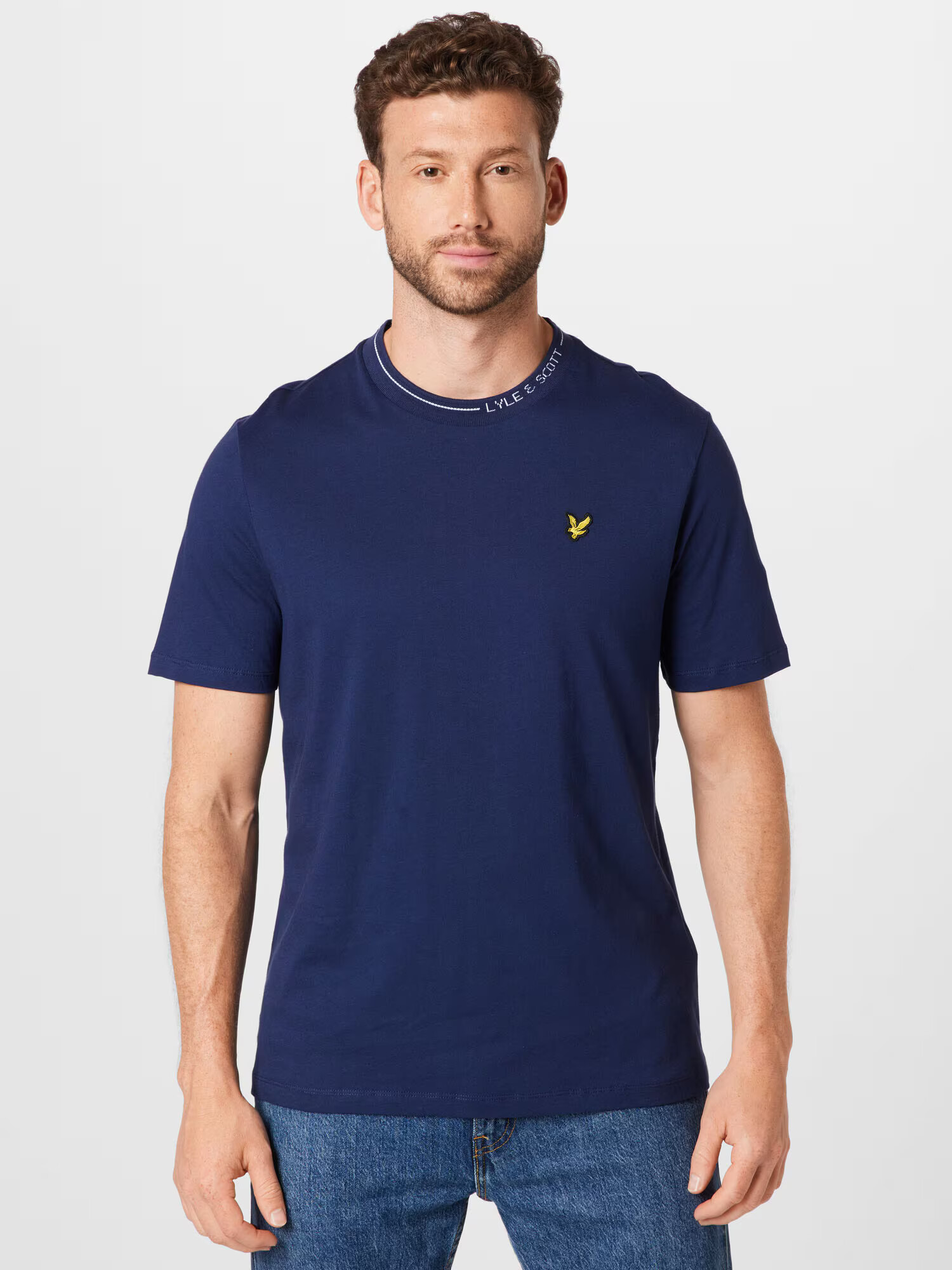 Lyle & Scott Majica temno modra / apno / svetlo siva - Pepit.si