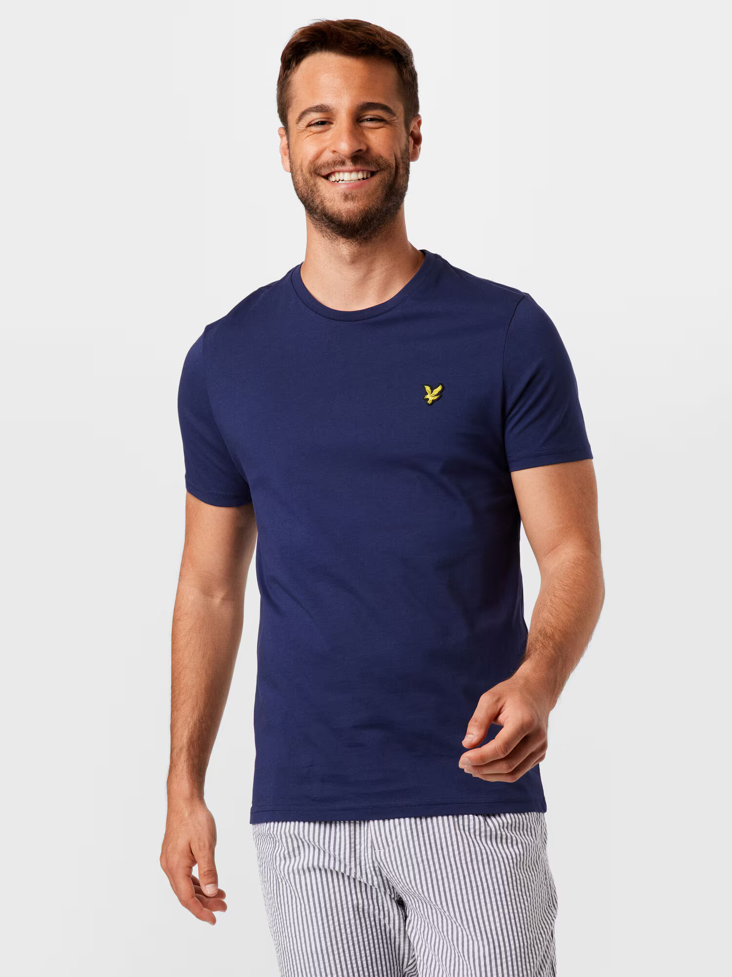 Lyle & Scott Majica temno modra / zlato-rumena / črna - Pepit.si