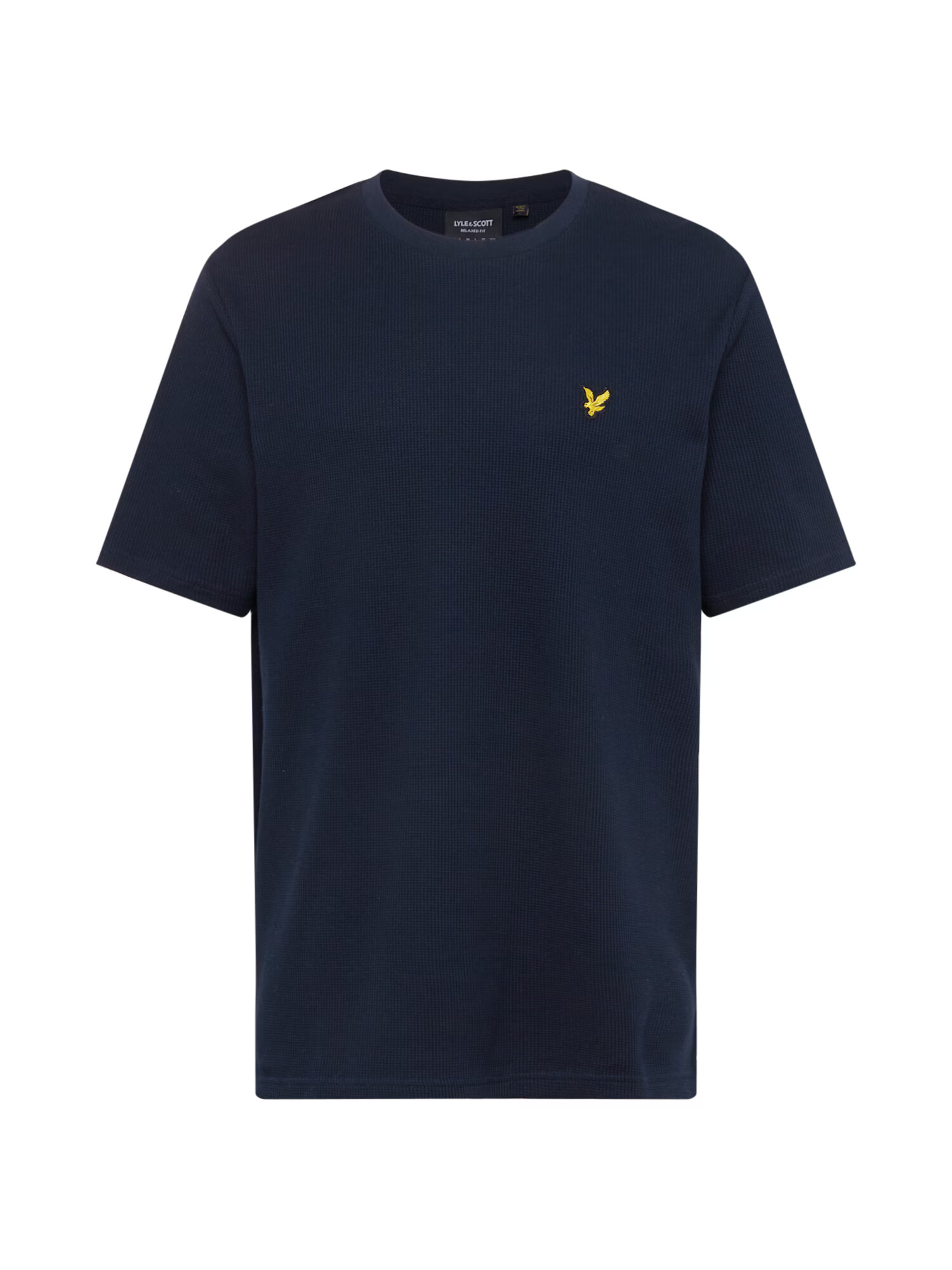 Lyle & Scott Majica 'Waffle' mornarska / rumena - Pepit.si