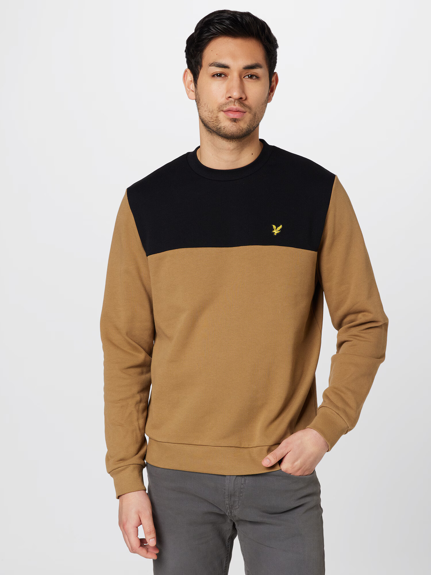 Lyle & Scott Majica 'Yoke' kamela / rumena / črna - Pepit.si