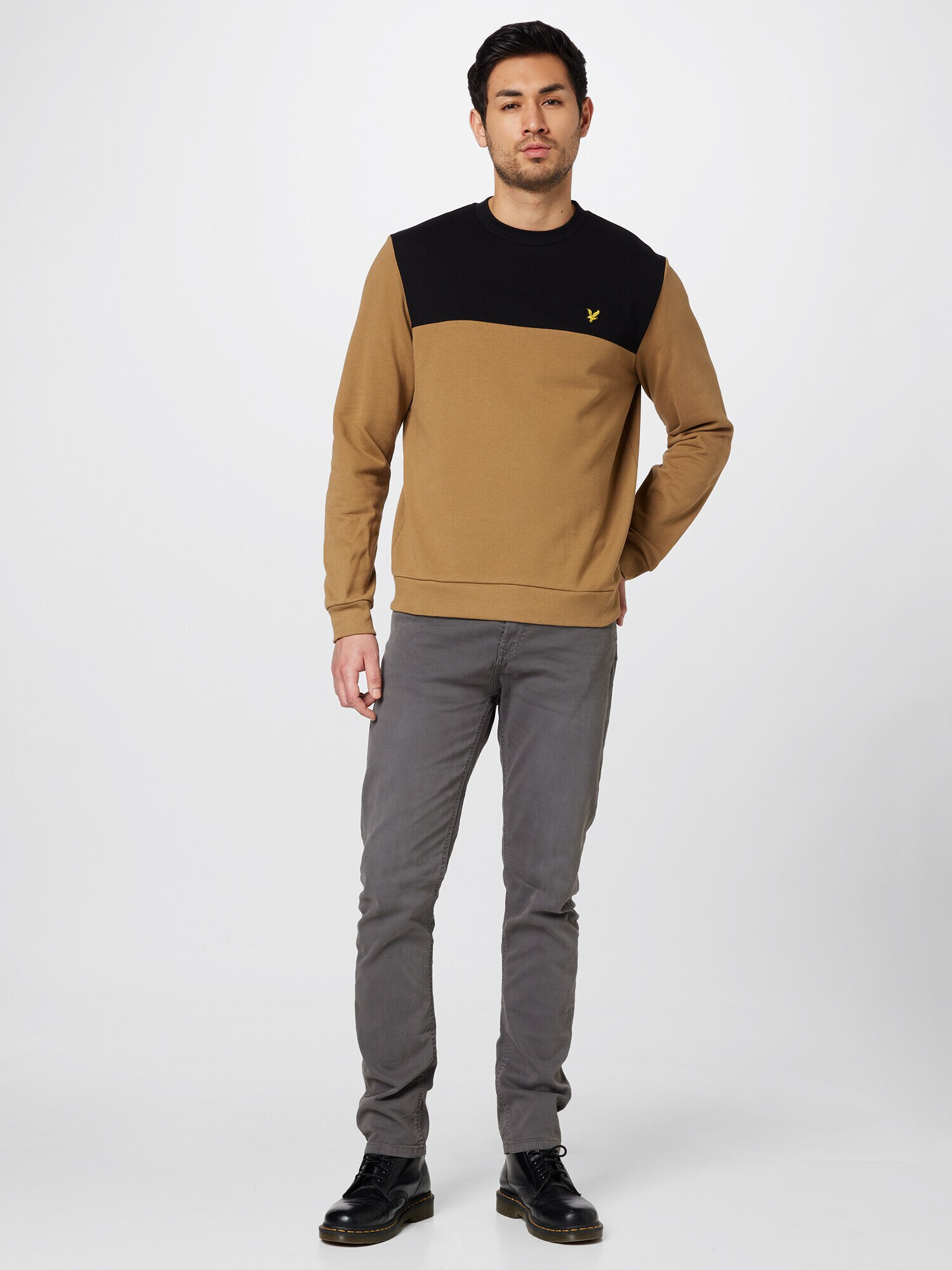 Lyle & Scott Majica 'Yoke' kamela / rumena / črna - Pepit.si