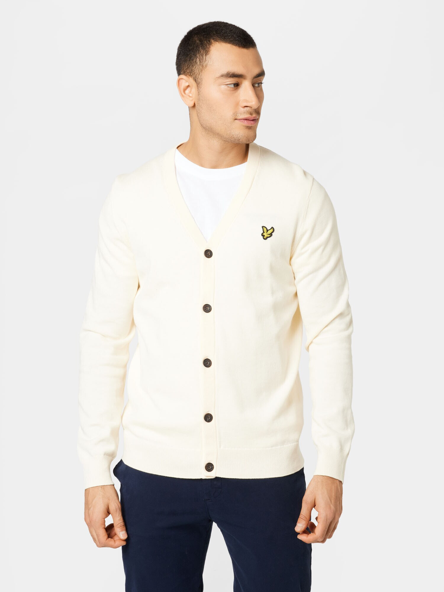 Lyle & Scott Pletena jopa rumena / črna / off-bela - Pepit.si