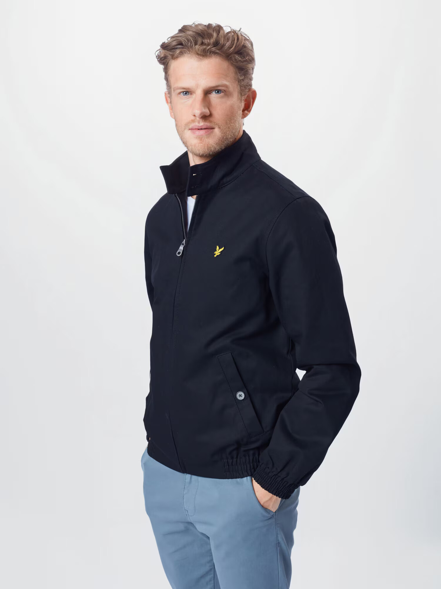 Lyle & Scott Prehodna jakna 'Harrington' rumena / črna - Pepit.si