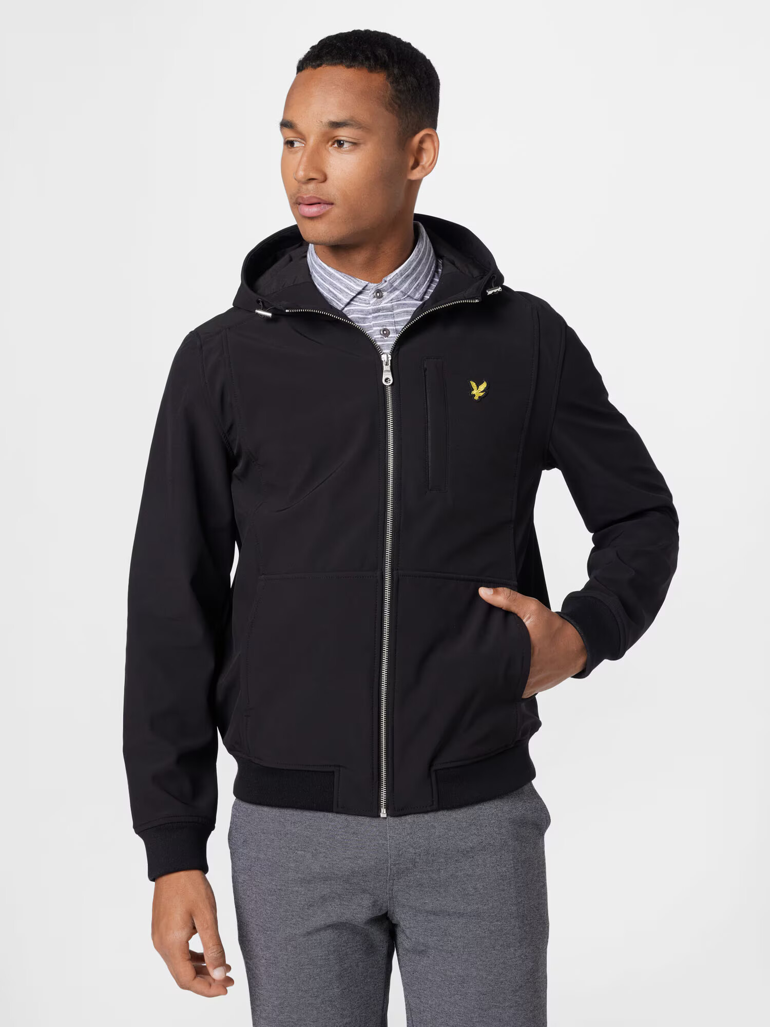 Lyle & Scott Prehodna jakna rumena / črna - Pepit.si