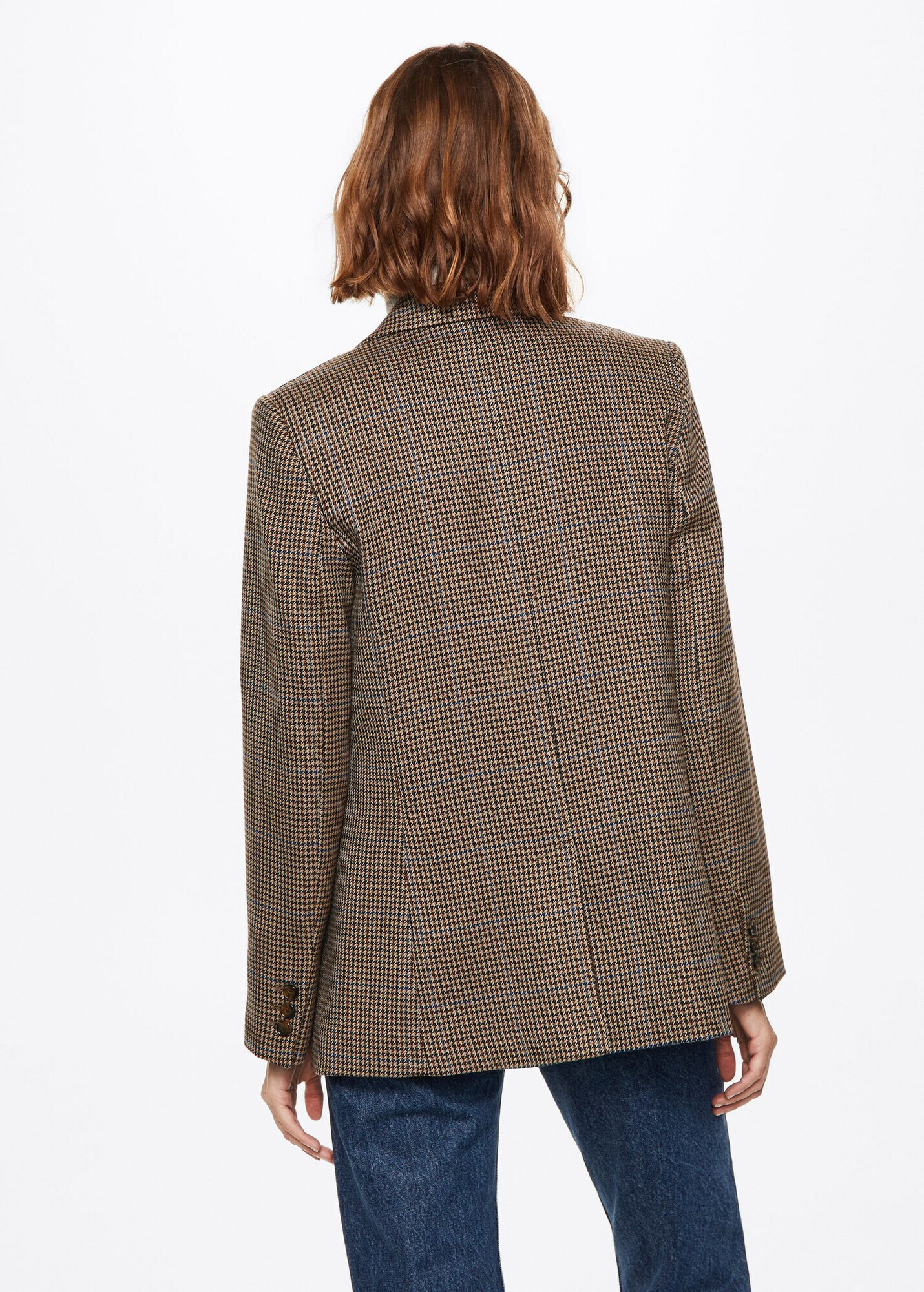 MANGO Blazer 'Carla' mornarska / svetlo rjava / temno rjava / črna - Pepit.si