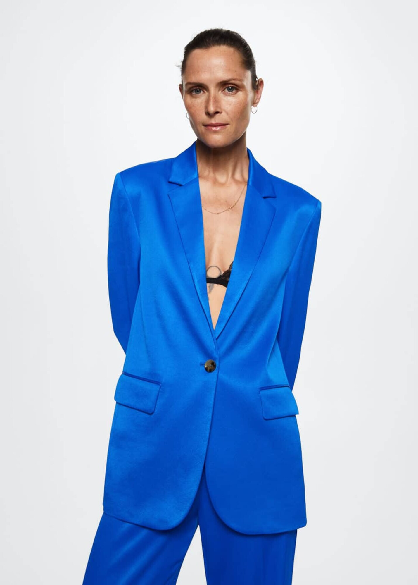 MANGO Blazer 'Chelsea' modra - Pepit.si