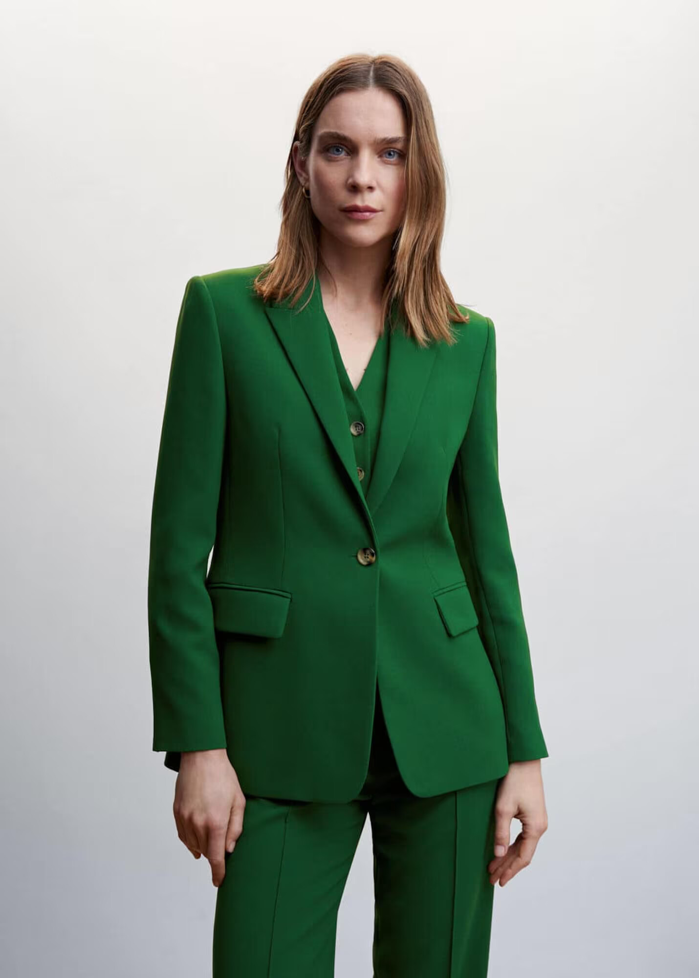 MANGO Blazer 'maca' temno zelena - Pepit.si