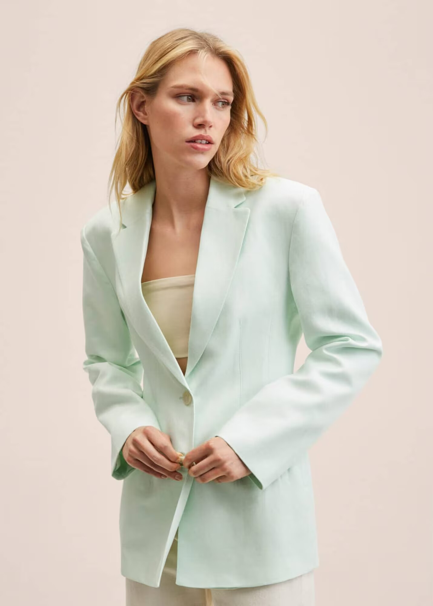 MANGO Blazer 'Magnolia' pastelno zelena - Pepit.si