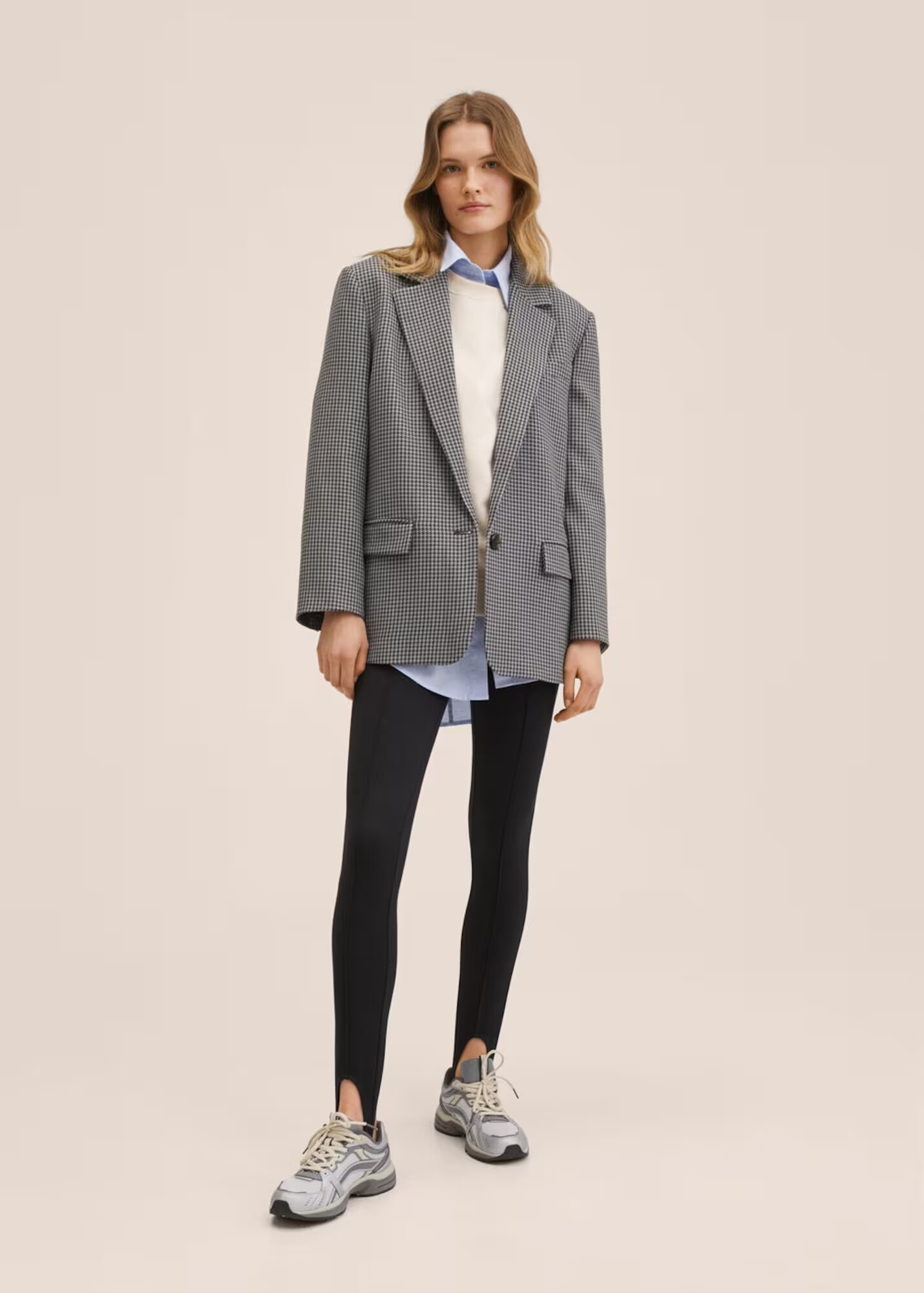 MANGO Blazer dimno modra / temno rjava / svetlo siva / črna - Pepit.si