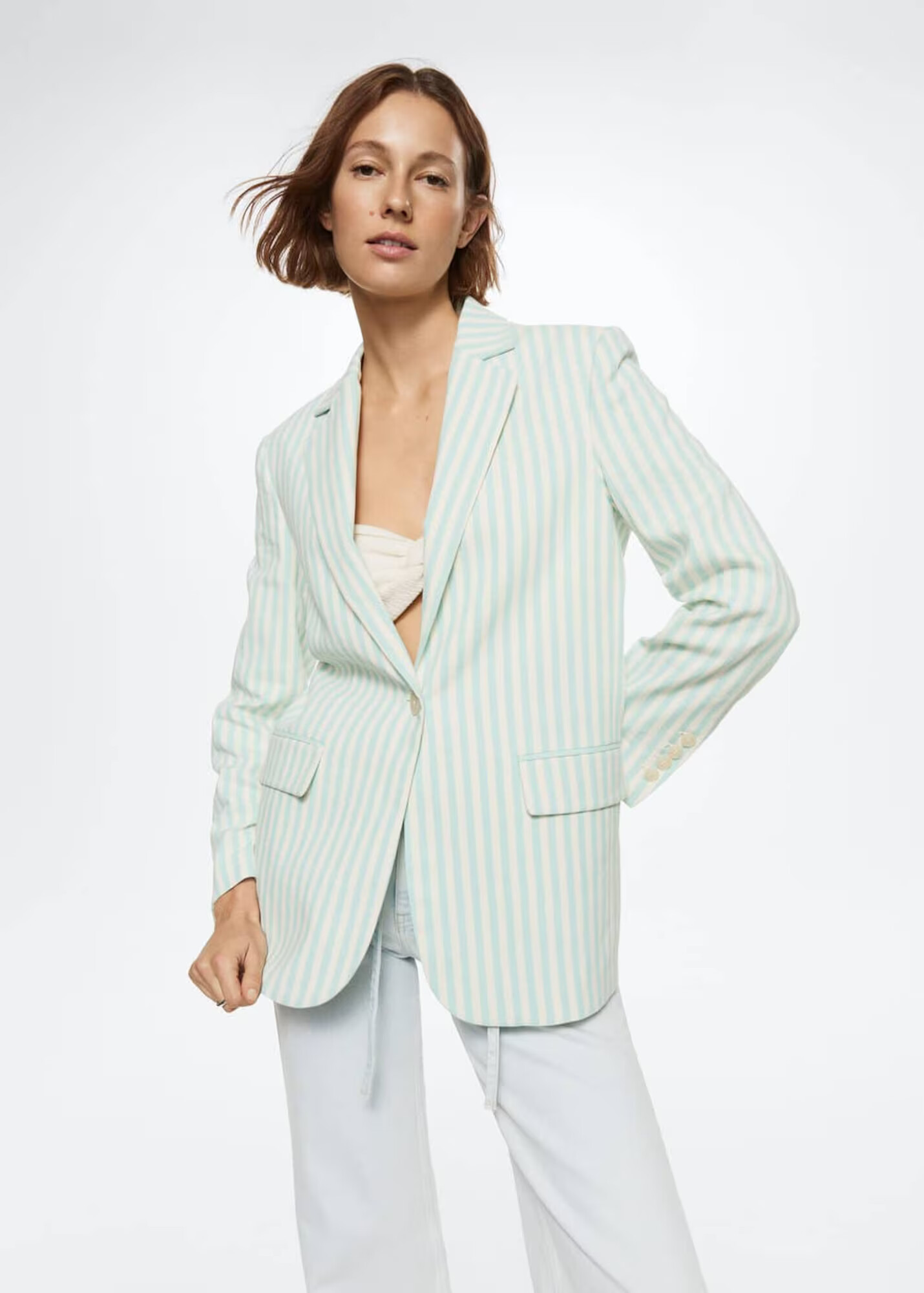 MANGO Blazer 'Sorbet' meta / off-bela - Pepit.si