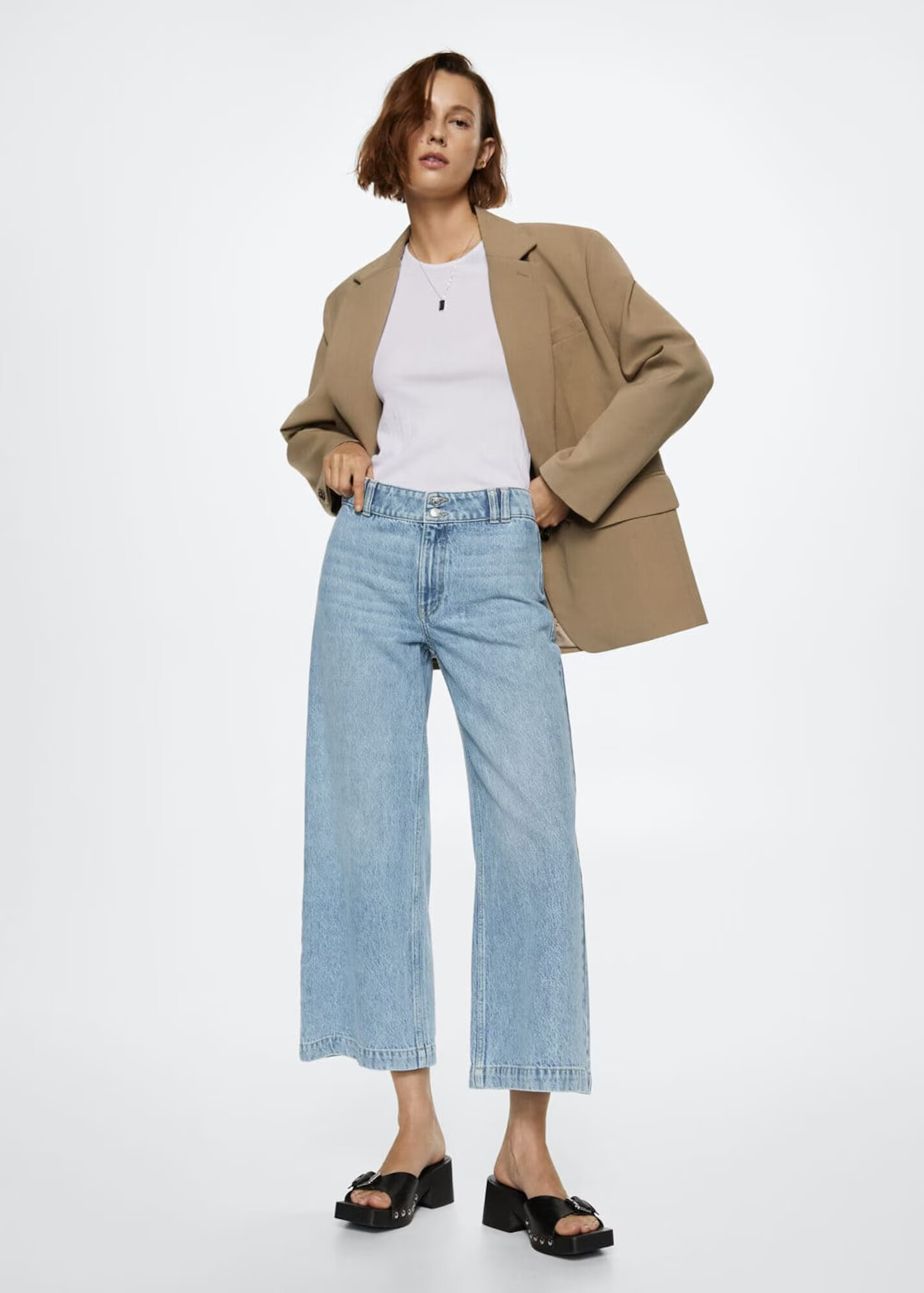 MANGO Kavbojke 'Culotte' moder denim - Pepit.si