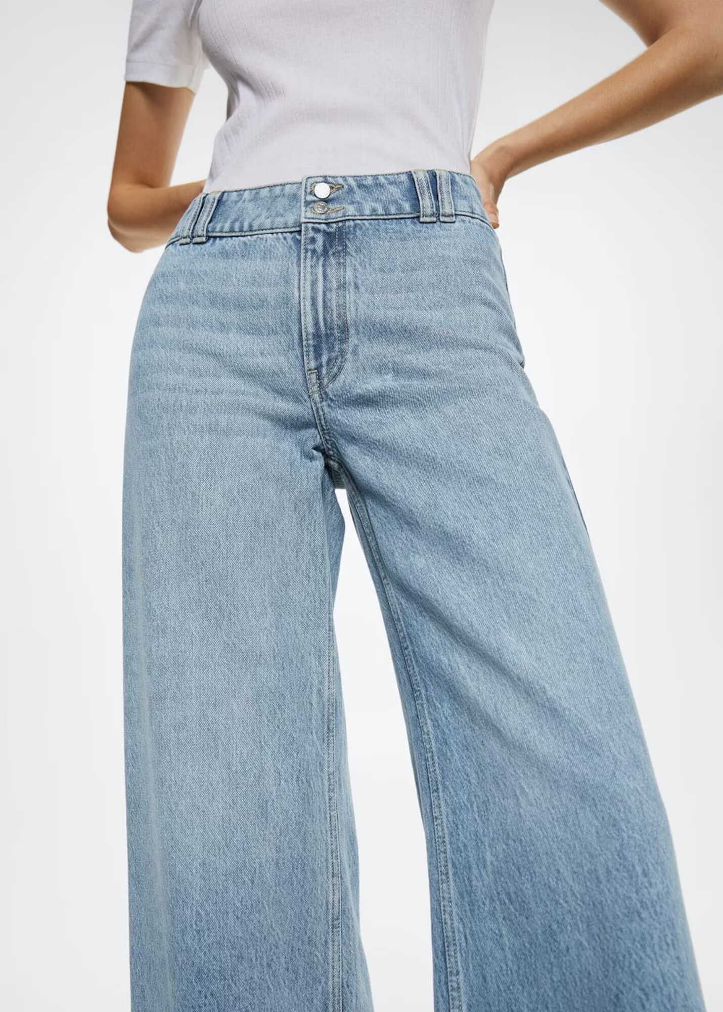 MANGO Kavbojke 'Culotte' moder denim - Pepit.si