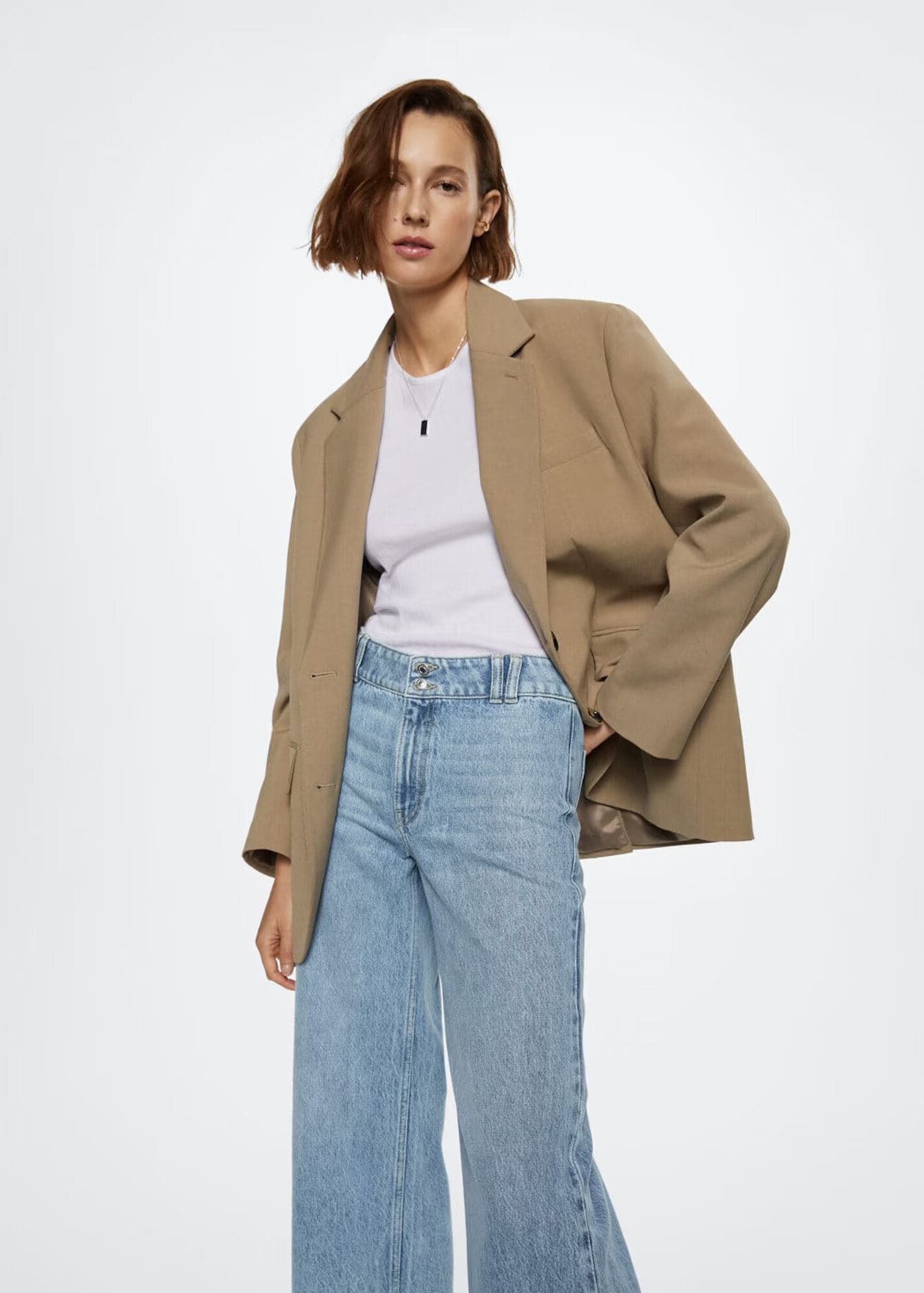 MANGO Kavbojke 'Culotte' moder denim - Pepit.si