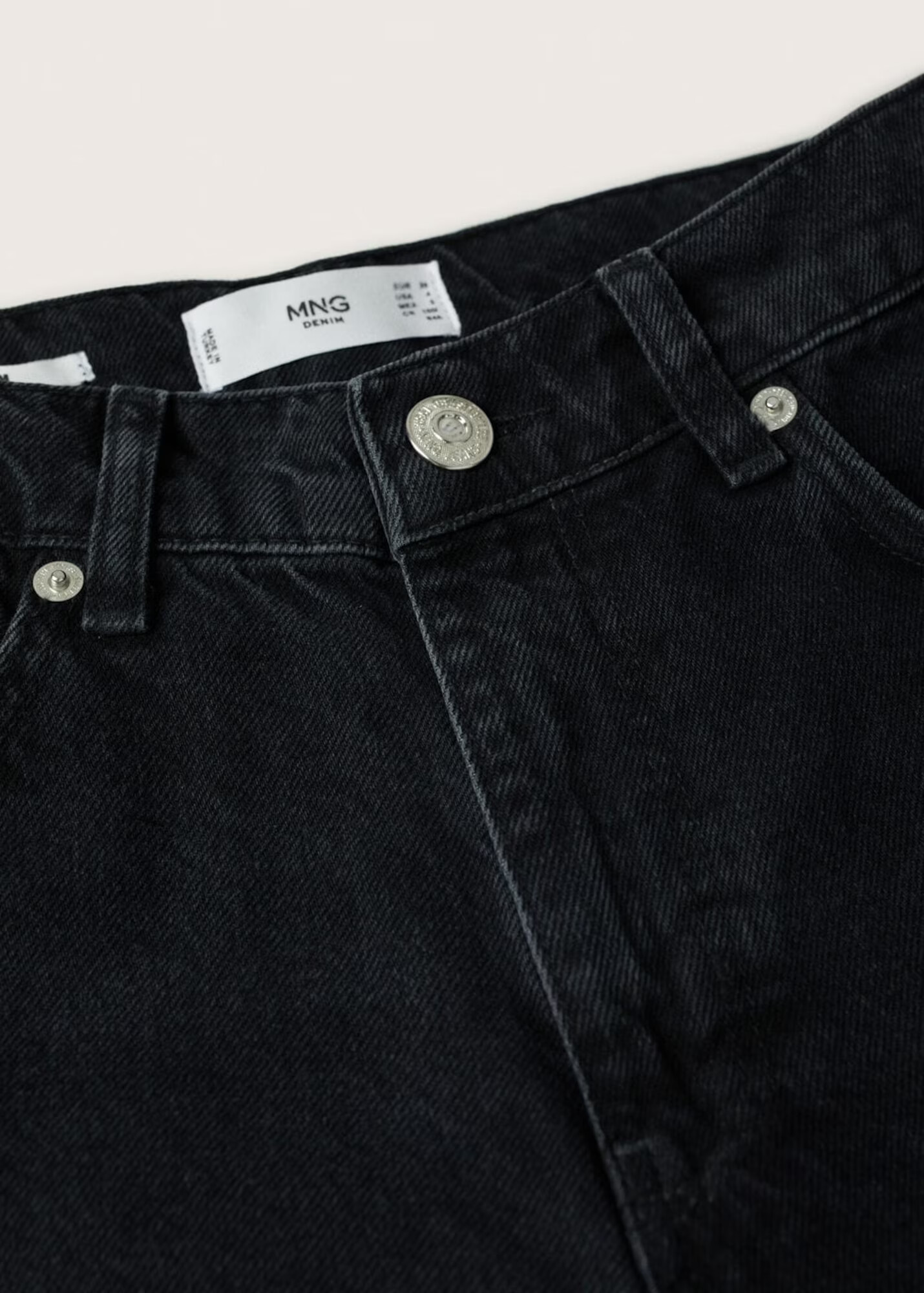 MANGO Kavbojke 'Mom 80' črn denim - Pepit.si