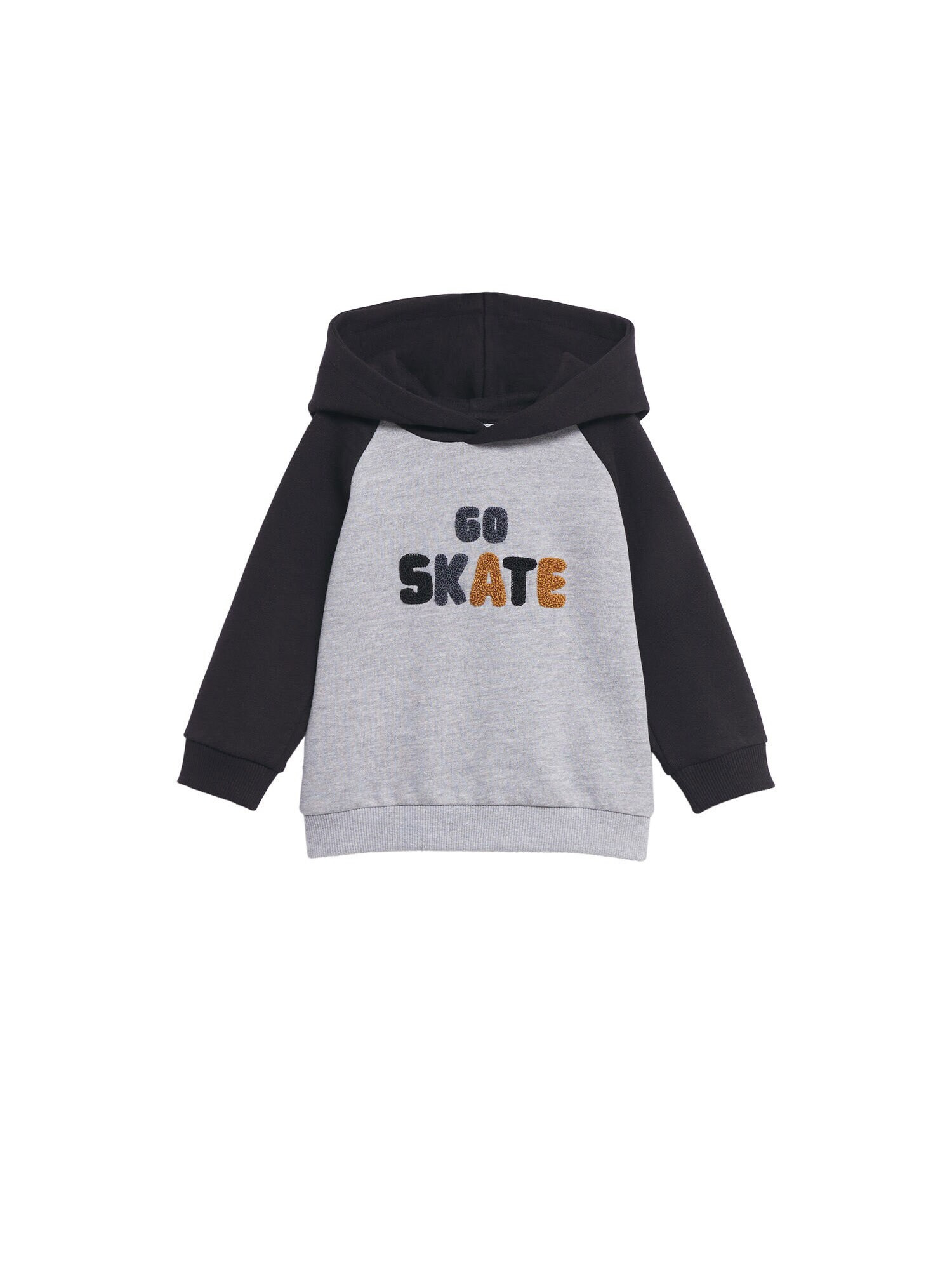 MANGO KIDS Sweatshirt 'GO SKATE' temno siva / pegasto siva / med / bazaltno siva - Pepit.si