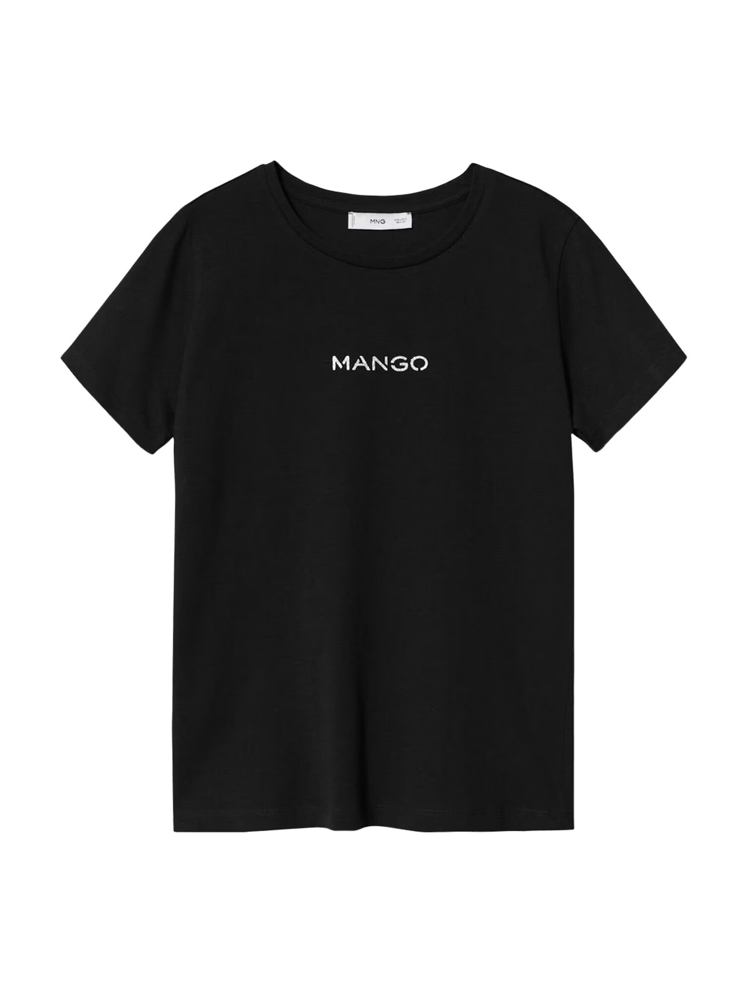 MANGO Majica črna / off-bela - Pepit.si