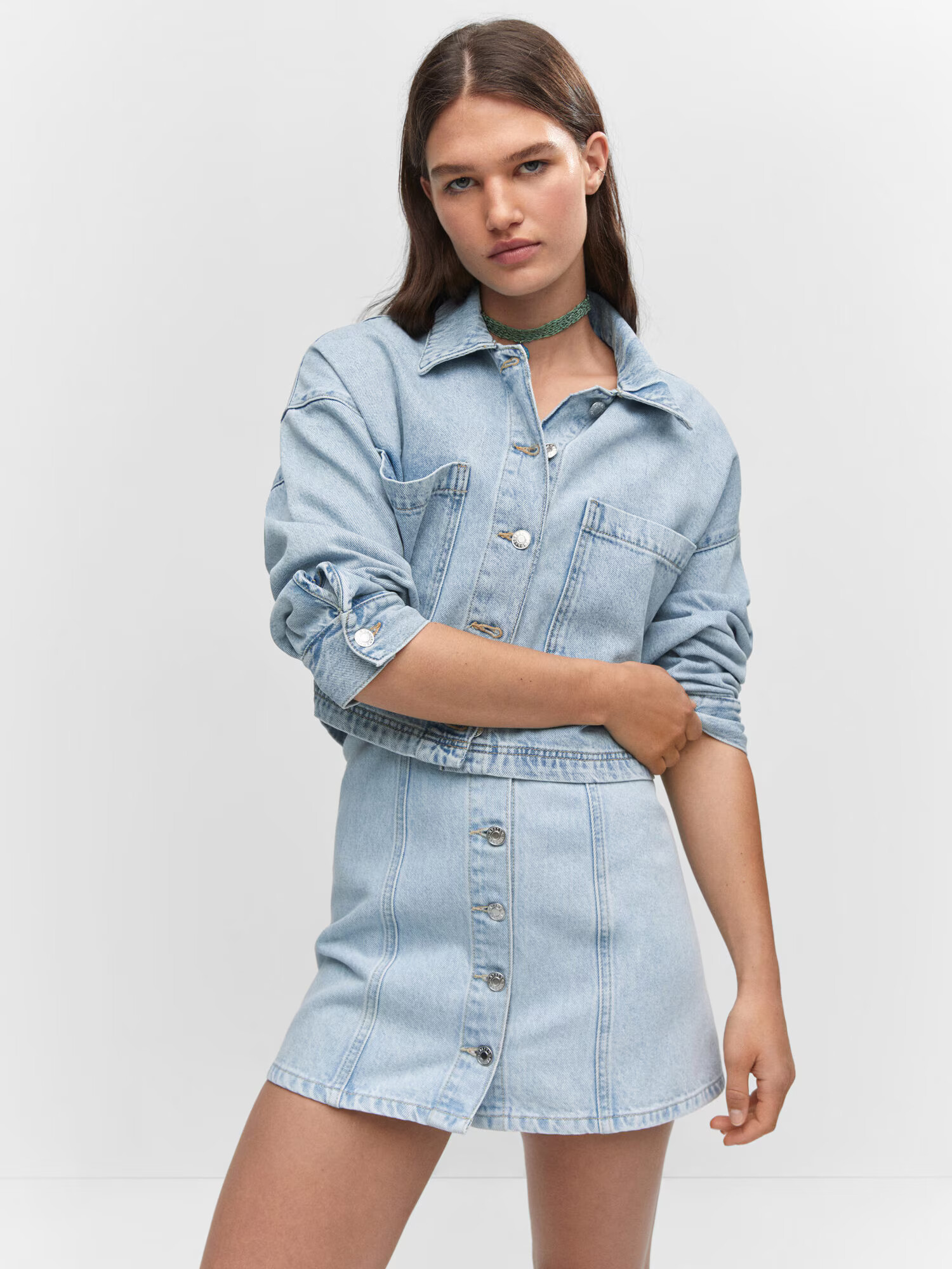 MANGO Prehodna jakna 'BONNIE' moder denim - Pepit.si