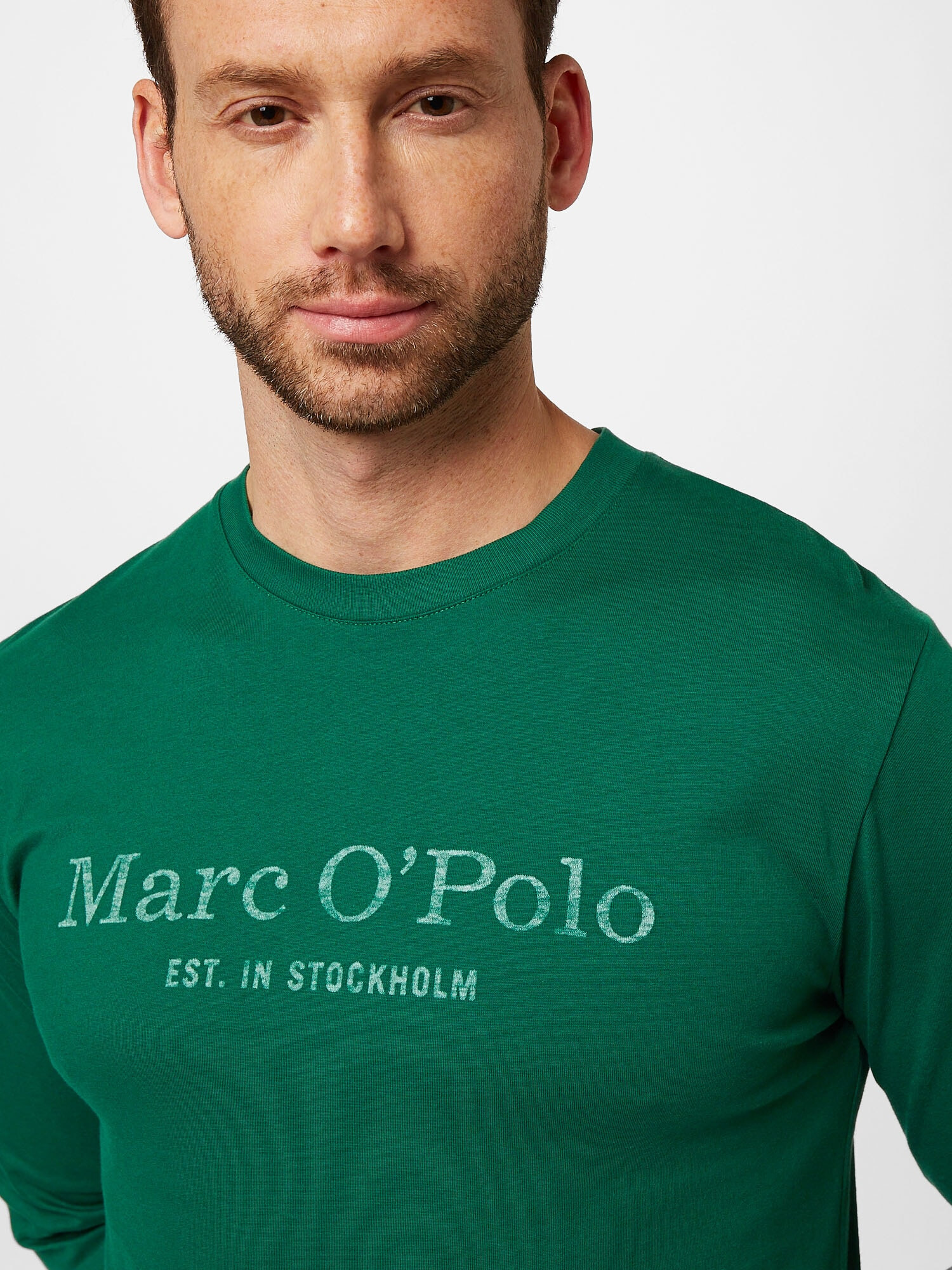 Marc O'Polo Majica pastelno zelena / temno zelena - Pepit.si