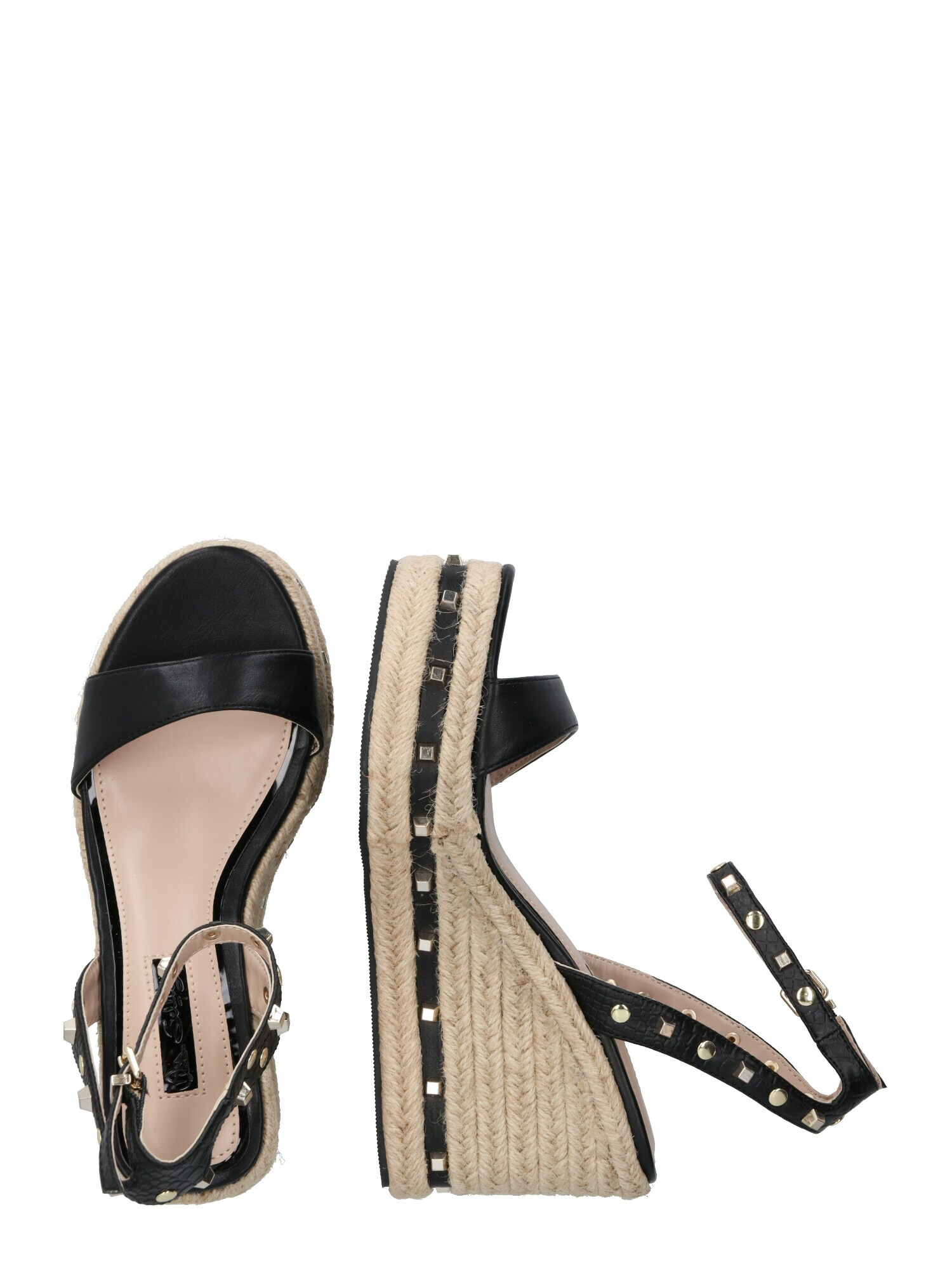 Miss Selfridge Sandali 'WHIZZER Black Stud Wedges' črna - Pepit.si